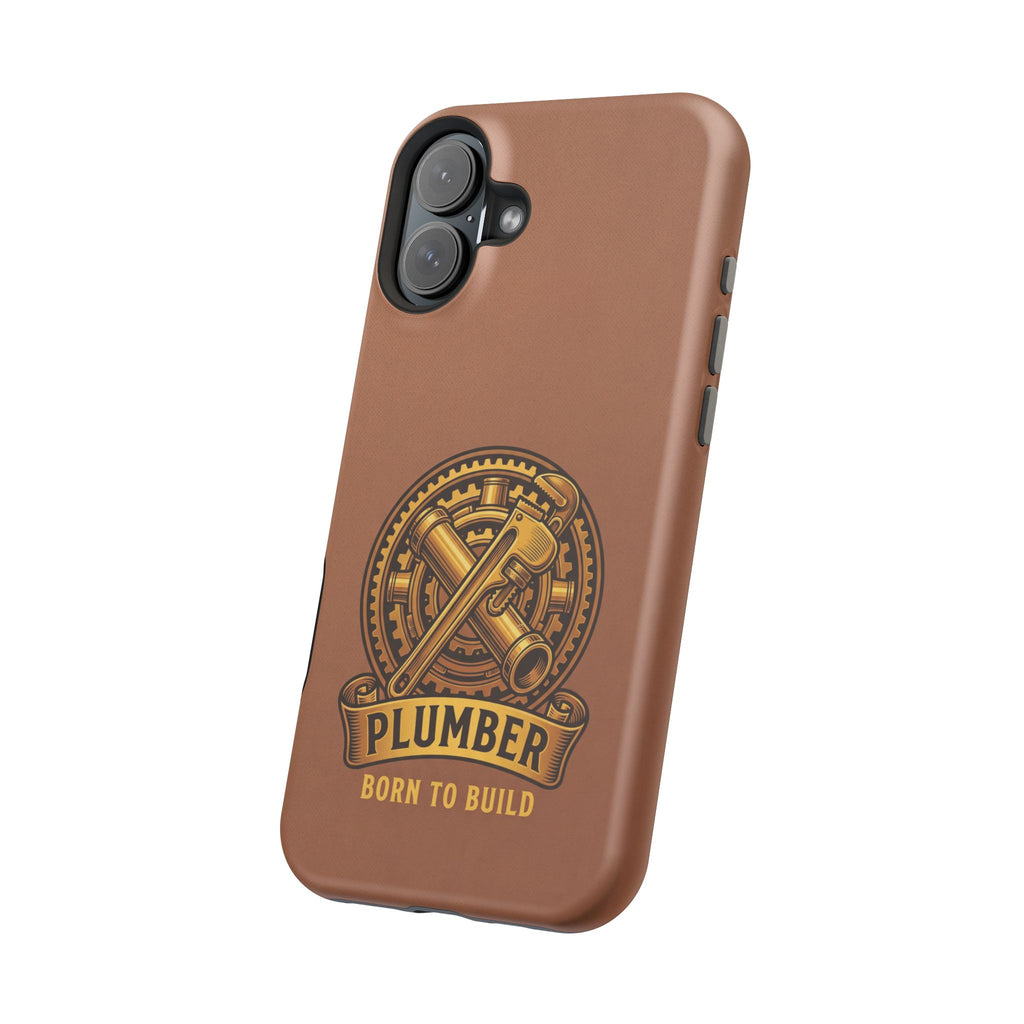 Plumber Born to Build Phone Case — Badge Wireless Charging Cover
