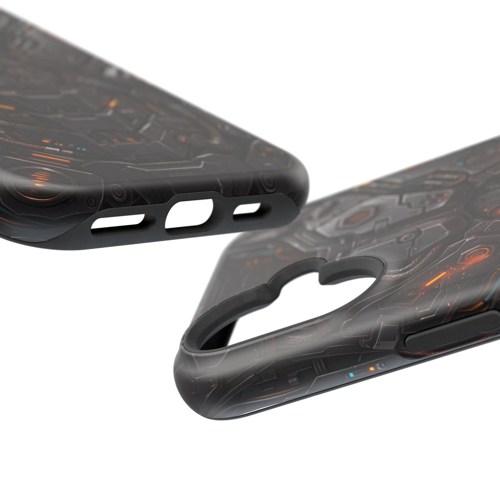 Mech Armor Phone Case — Industrial Circuit Wireless Charging Cover