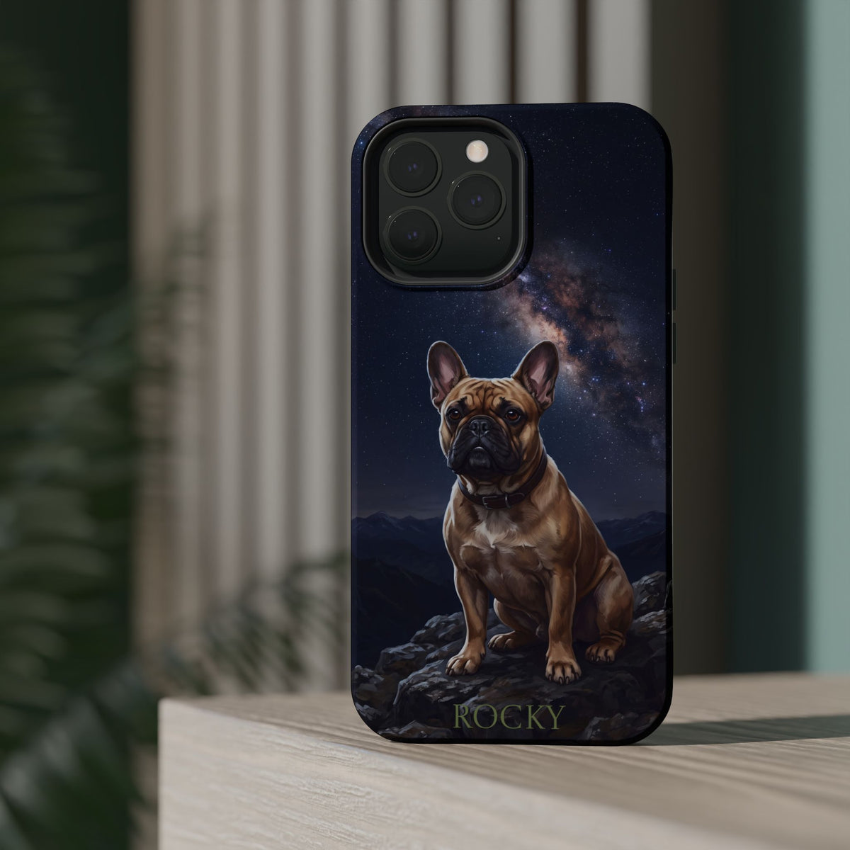 Personalized French Bulldog Starry Night Sky Phone Case — Wireless Charging Cover