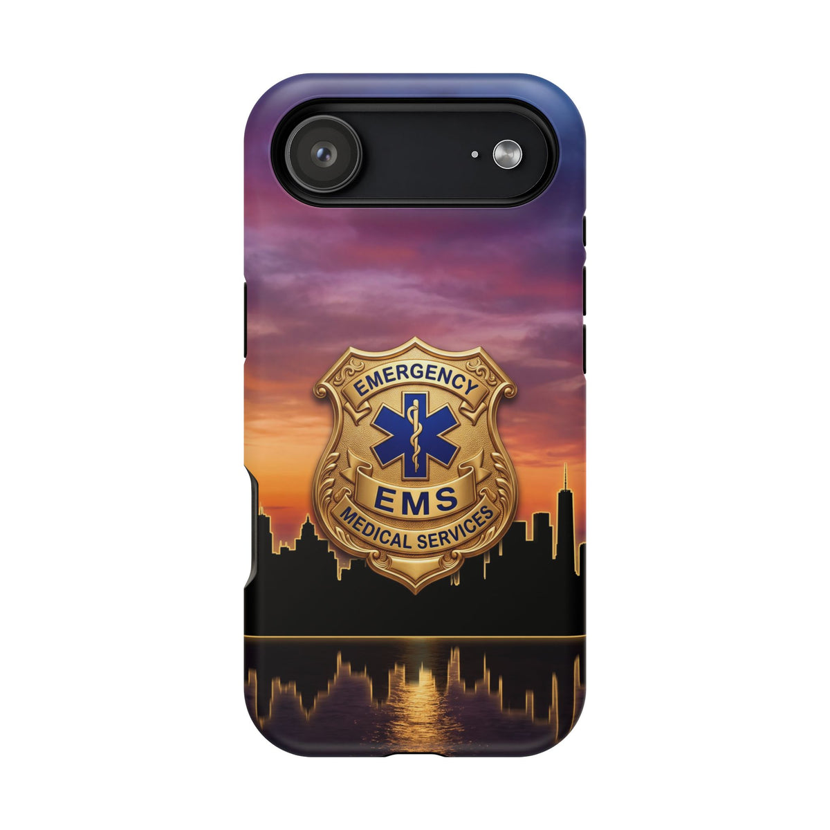 EMS Badge Sunset Skyline Phone Case — Magnetic Wireless Charging Cover
