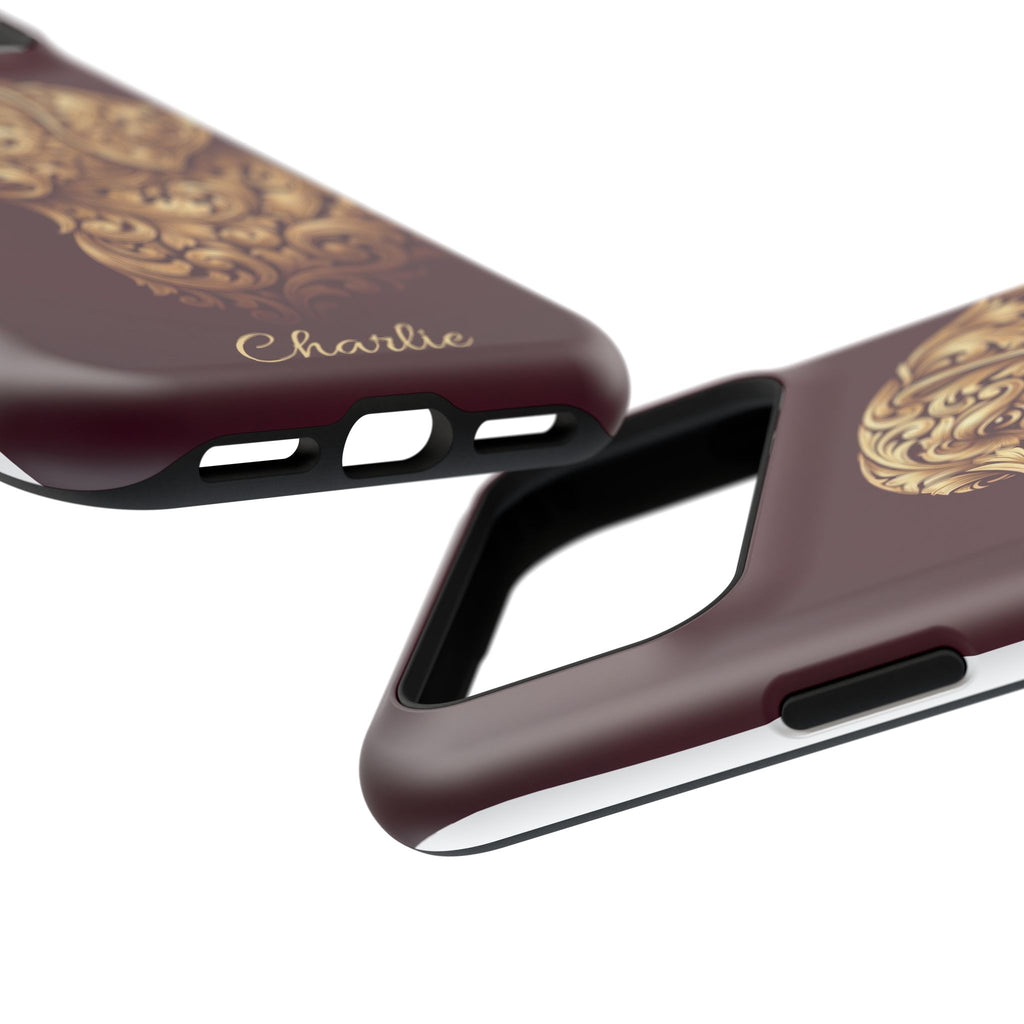 Personalized Gold Filigree Labrador Phone Case — Tough Magnetic Case with Wireless Charging
