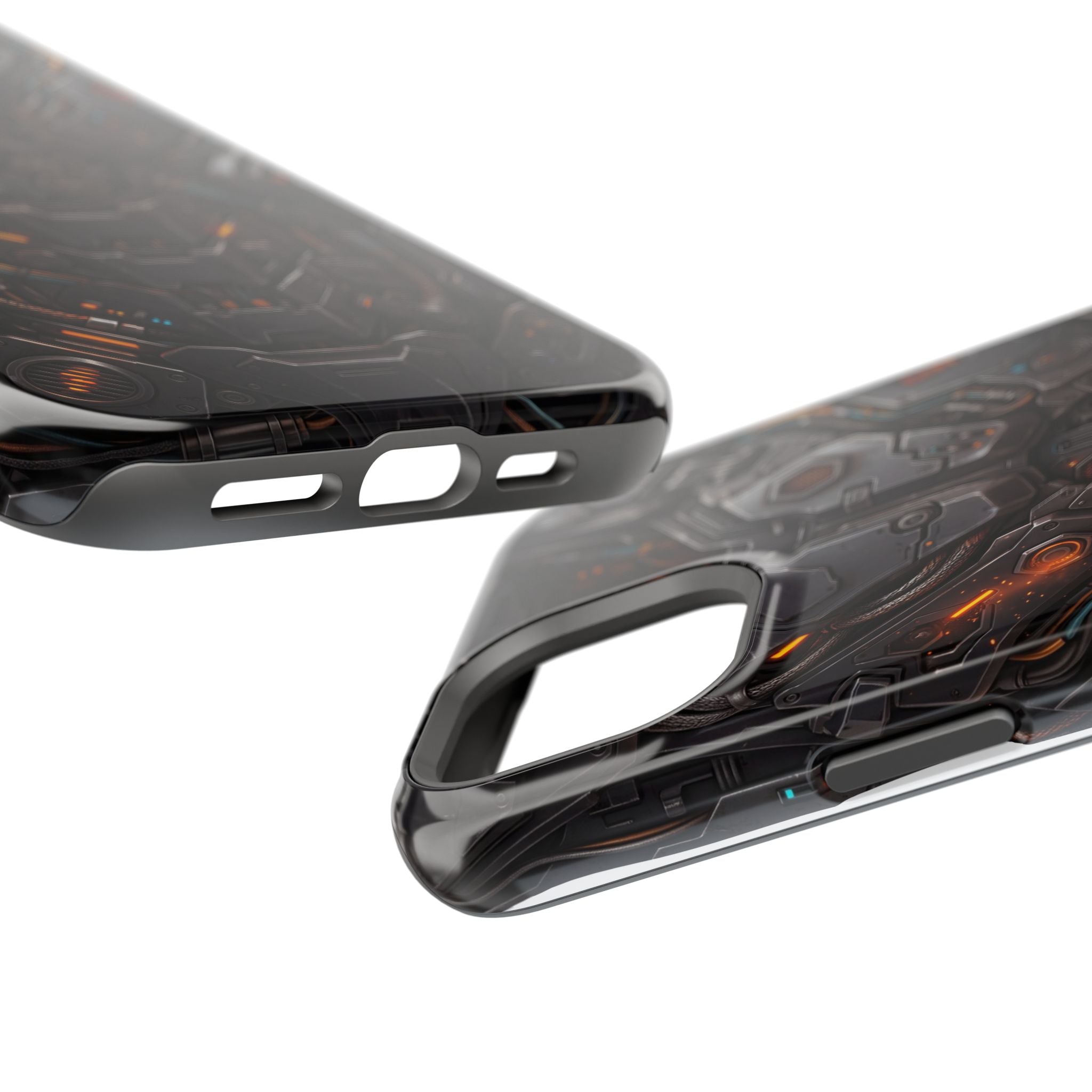 Mech Armor Phone Case — Industrial Circuit Wireless Charging Cover