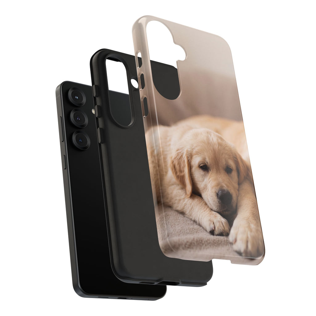 Sleepy Golden Retriever Puppy Phone Case | Cozy Cuddly Puppy Portrait | Samsung & iPhone