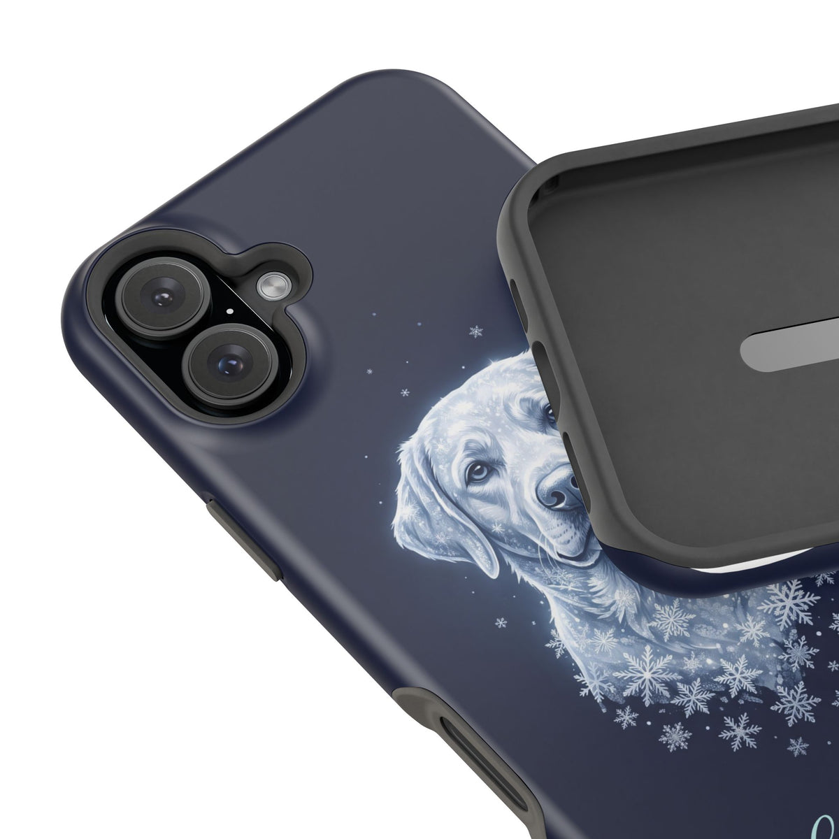 Personalized Winter Snowflake Labrador Phone Case — Tough Magnetic Case with Wireless Charging