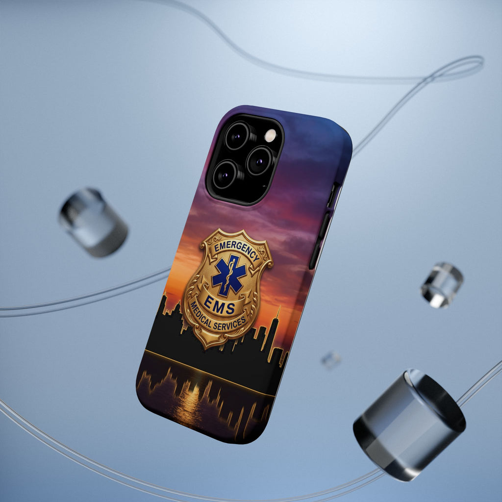 EMS Badge Sunset Skyline Phone Case — Magnetic Wireless Charging Cover