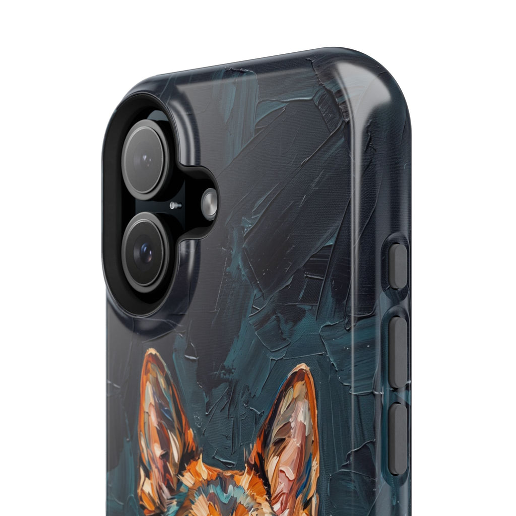 German Shepherd Phone Case | Palette Knife Painting Art — Tough Magnetic Case with Wireless Charging