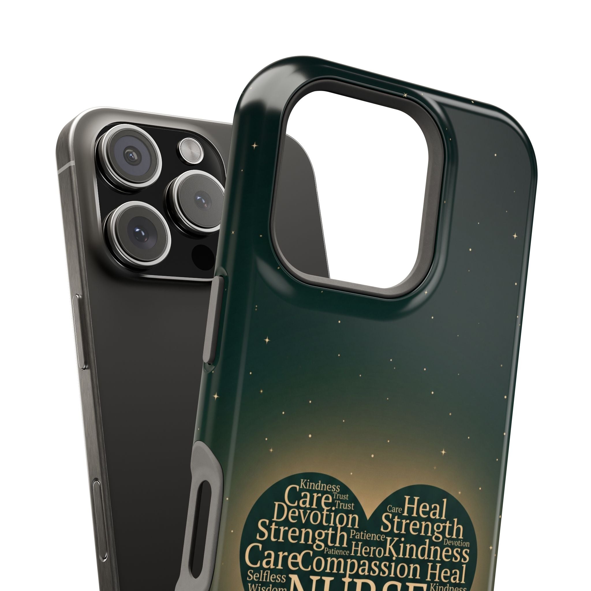 Nurse Heart Word and Art Phone Case — Impact-Resistant Wireless Charging Cover