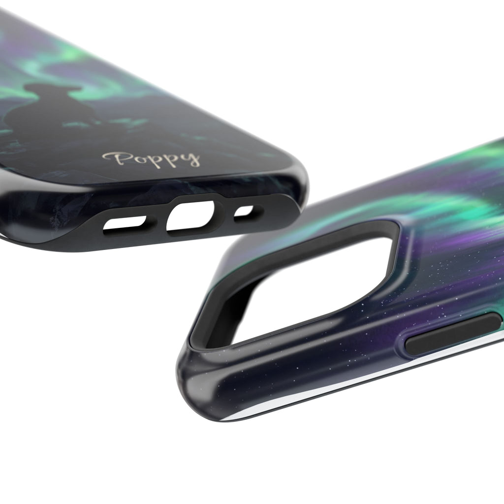 Personalized Dachshund Northern Lights Phone Case — Wireless Charging Cover