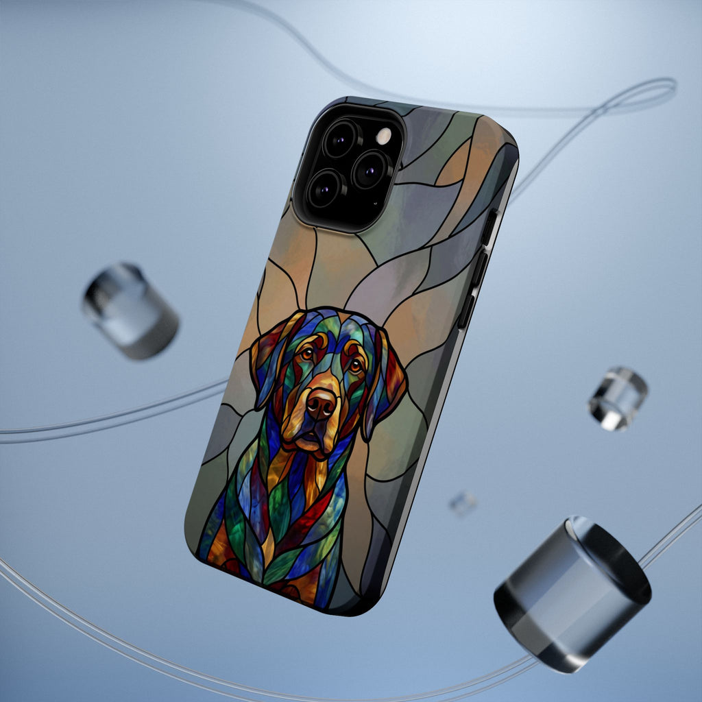 Stained Glass Labrador Phone Case — Tough Magnetic Case with Wireless Charging