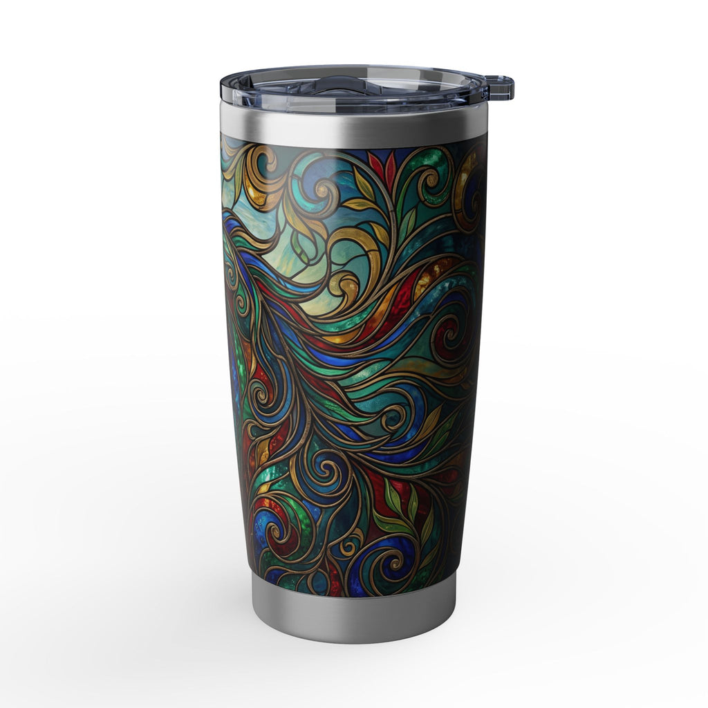 Horse Tumbler | Stained Glass Swirl Art — 20 oz Stainless Travel Mug