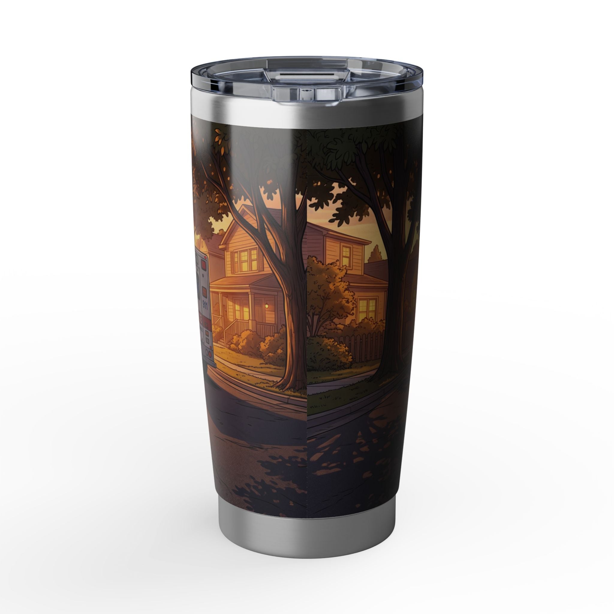 Paramedic/EMT 20oz Tumbler – Golden Hour Walk Illustrated Design