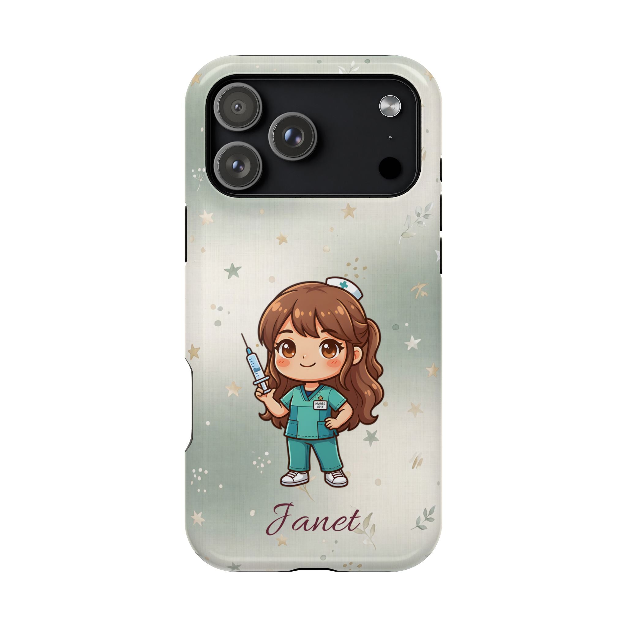 Personalized Nurse with Syringe Phone Case — Wireless Charging Cover