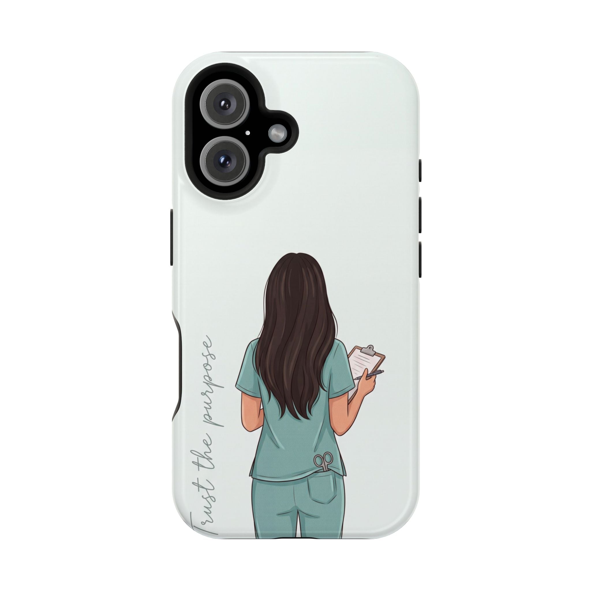 Nurse Illustration Phone Case — Impact-Resistant Wireless Charging Cover