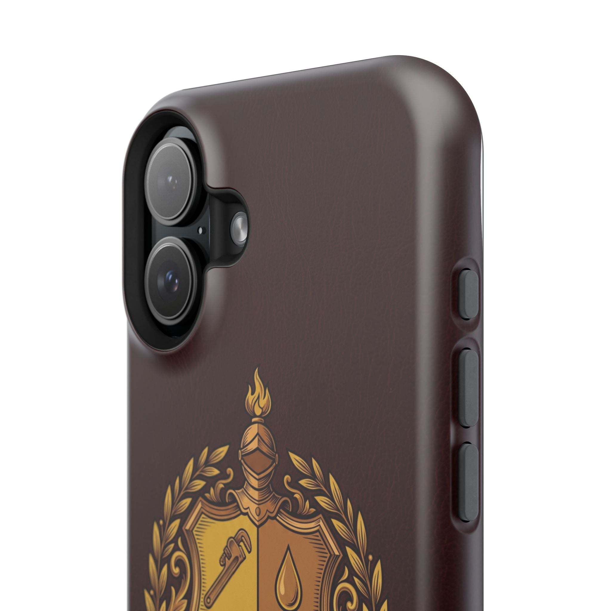 Plumber Crest Phone Case — Heraldic Shield Wireless Charging Cover