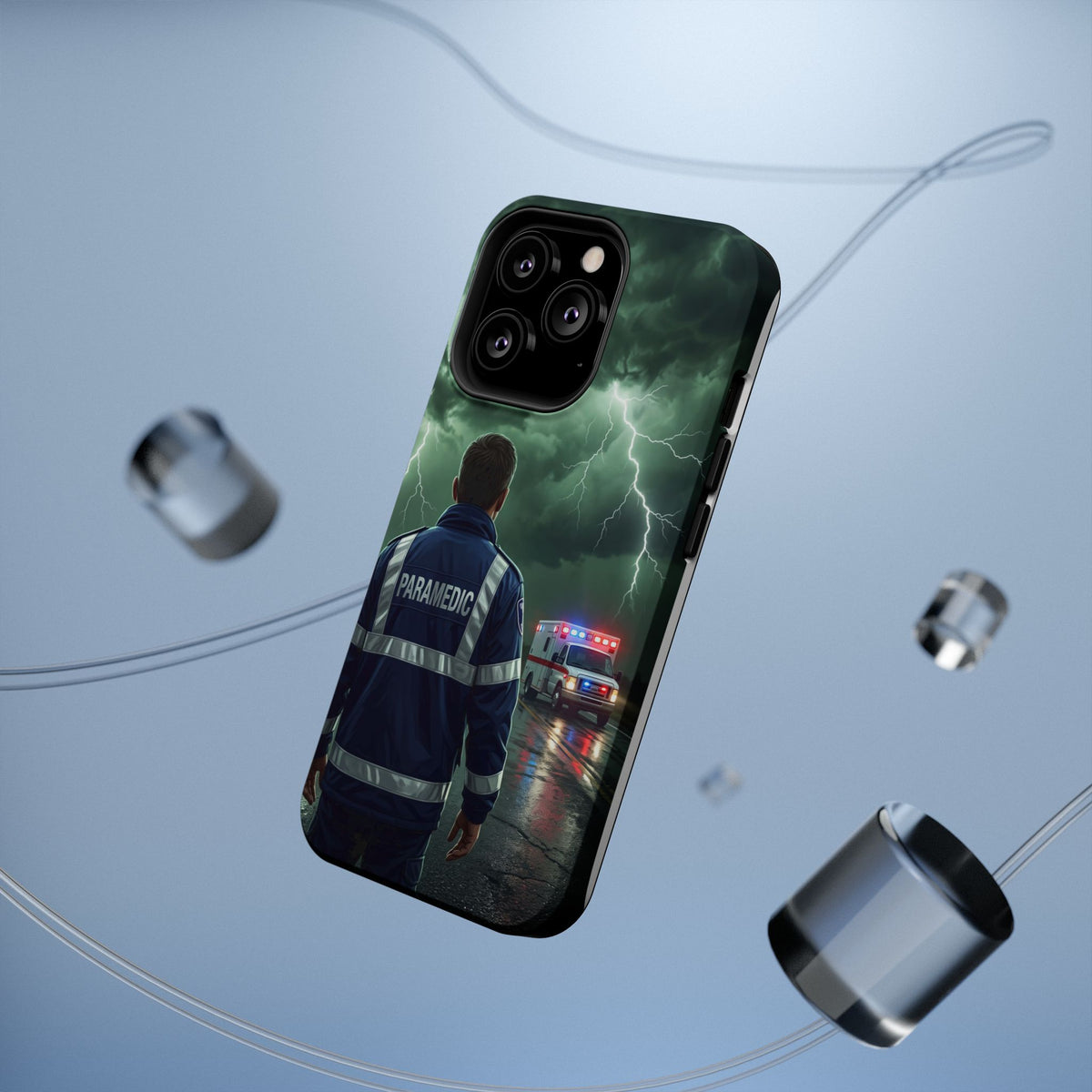 Paramedic Green Storm Phone Case — Magnetic Wireless Charging Cover
