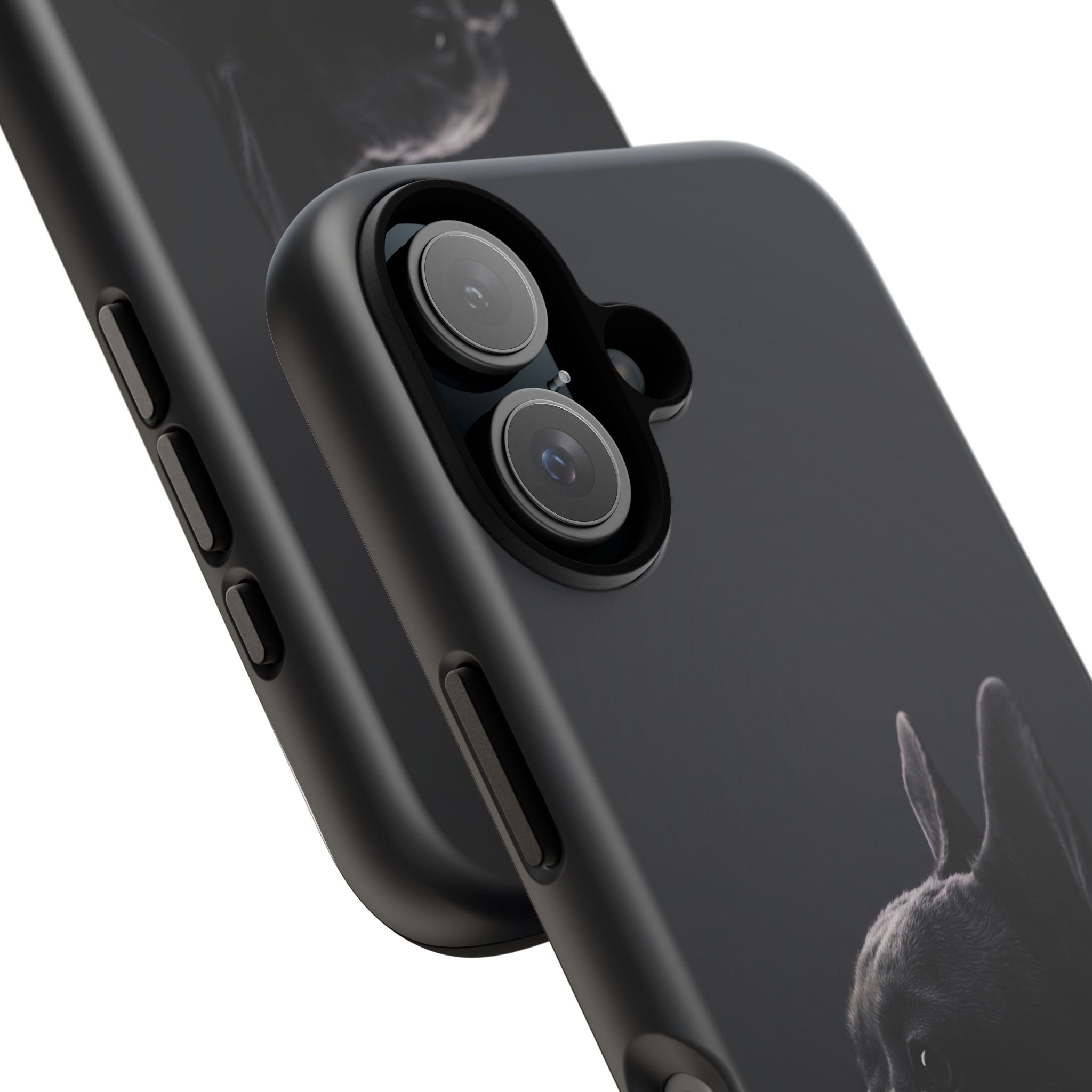 Silhouette French Bulldog Phone Case | Minimalist Black-on-Black Frenchie Profile | iPhone & Samsung