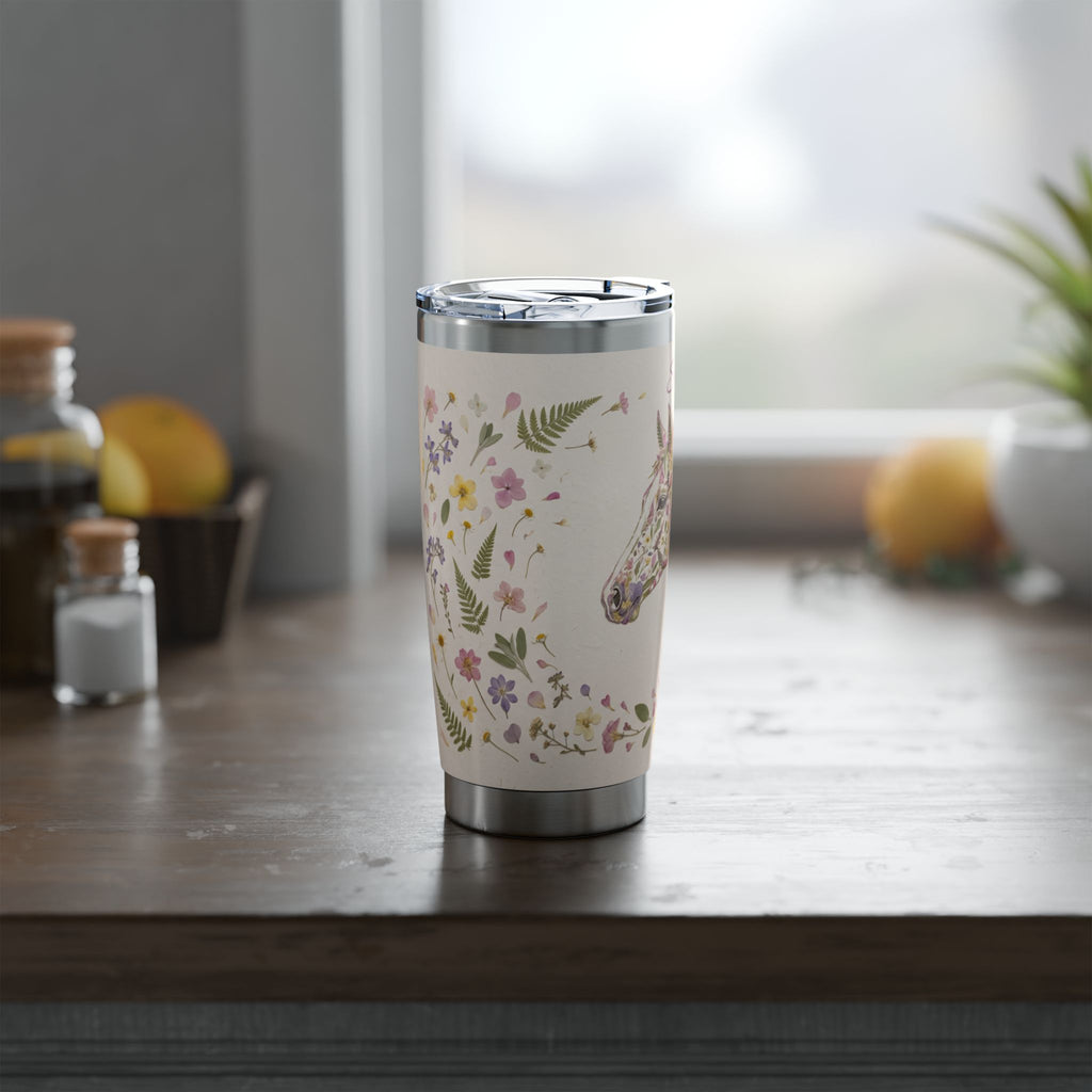 Horse Personalized Tumbler | Pressed Wildflower Art — 20 oz Stainless Travel Mug
