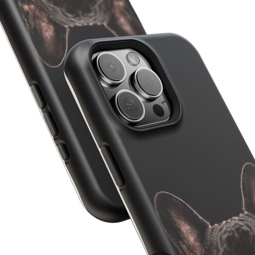 Black French Bulldog Phone Case — Impact-Resistant Wireless Charging Cover