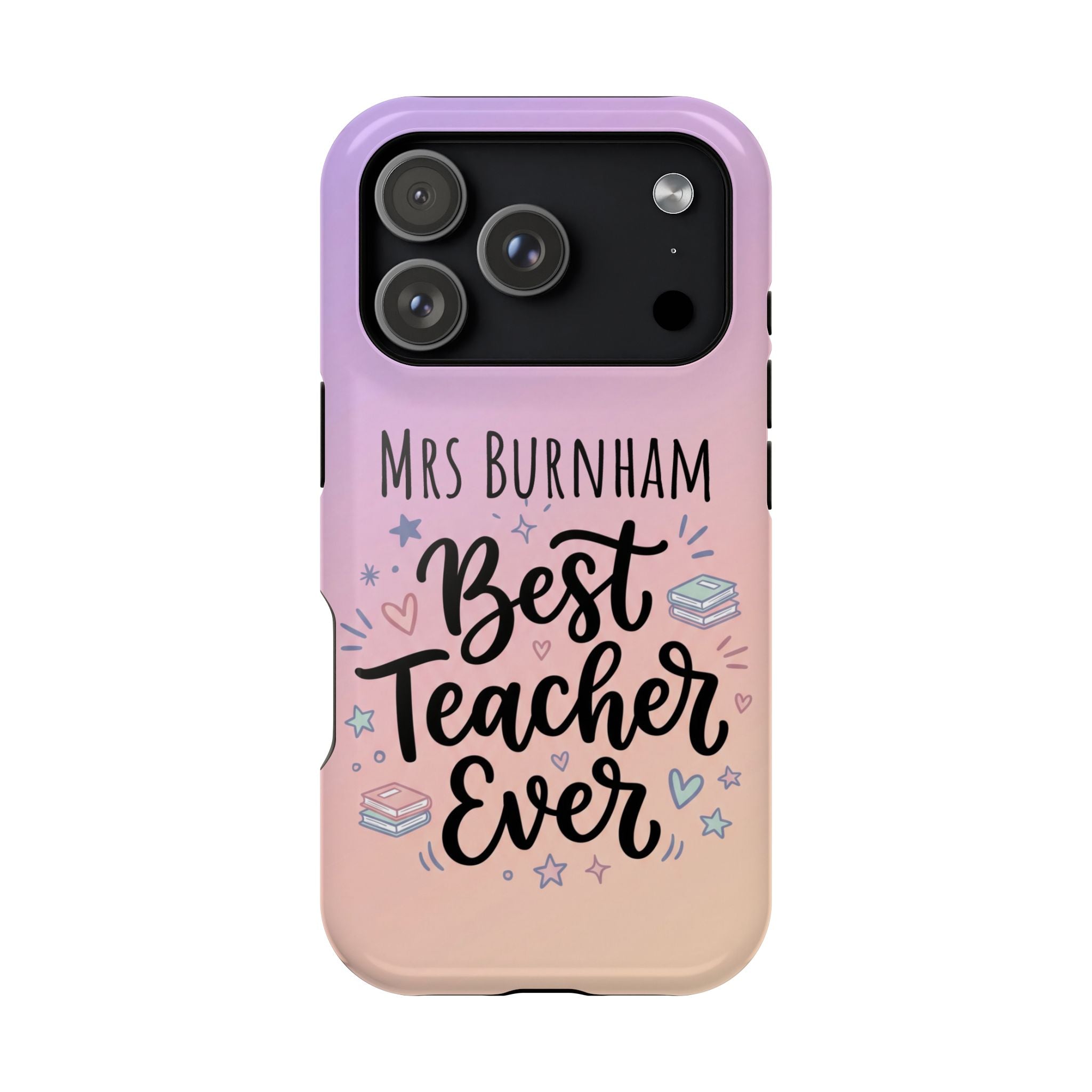 Best Teacher Ever Personalized Phone Case — Wireless Charging Cover