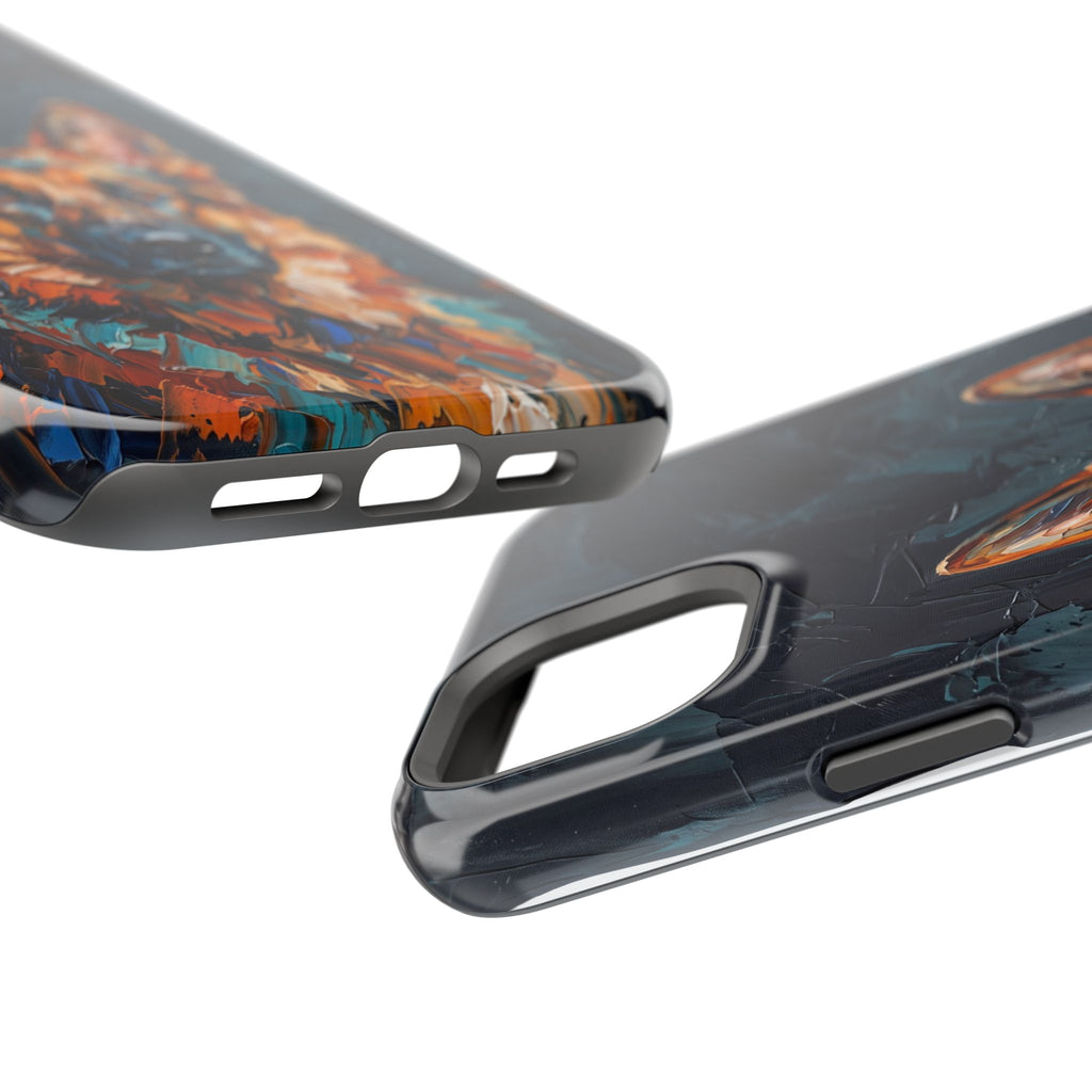 German Shepherd Phone Case | Palette Knife Painting Art — Tough Magnetic Case with Wireless Charging