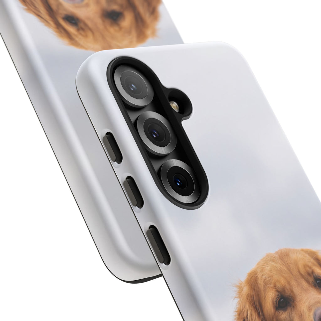 Golden Retriever Portrait Phone Case | Happy Dog Photo on Soft Sky Background | Samsung & iPhone