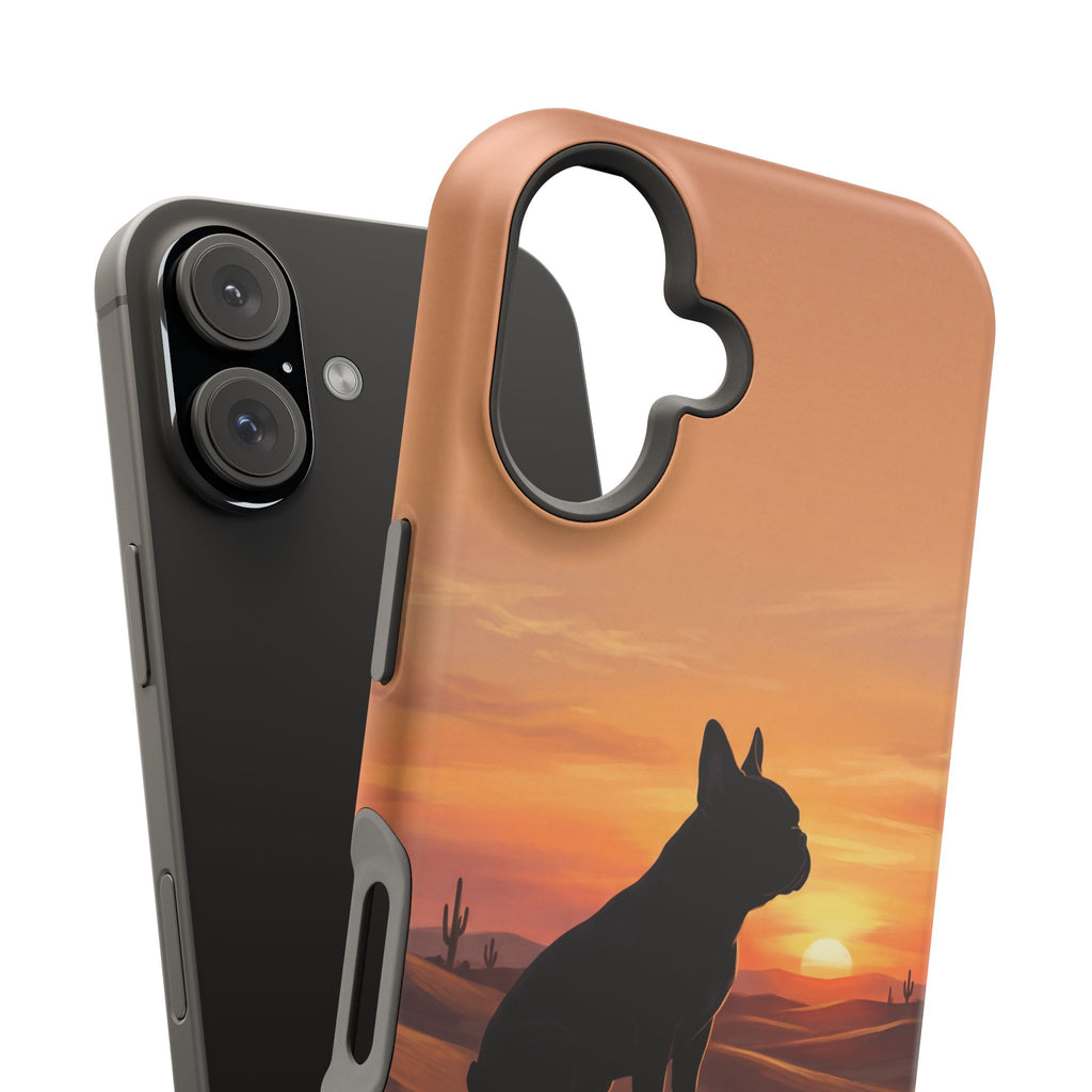 Personalized French Bulldog Desert Sunset Phone Case — Wireless Charging Cover