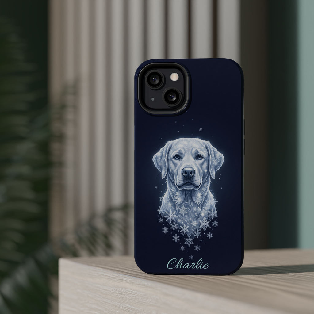 Personalized Winter Snowflake Labrador Phone Case — Tough Magnetic Case with Wireless Charging