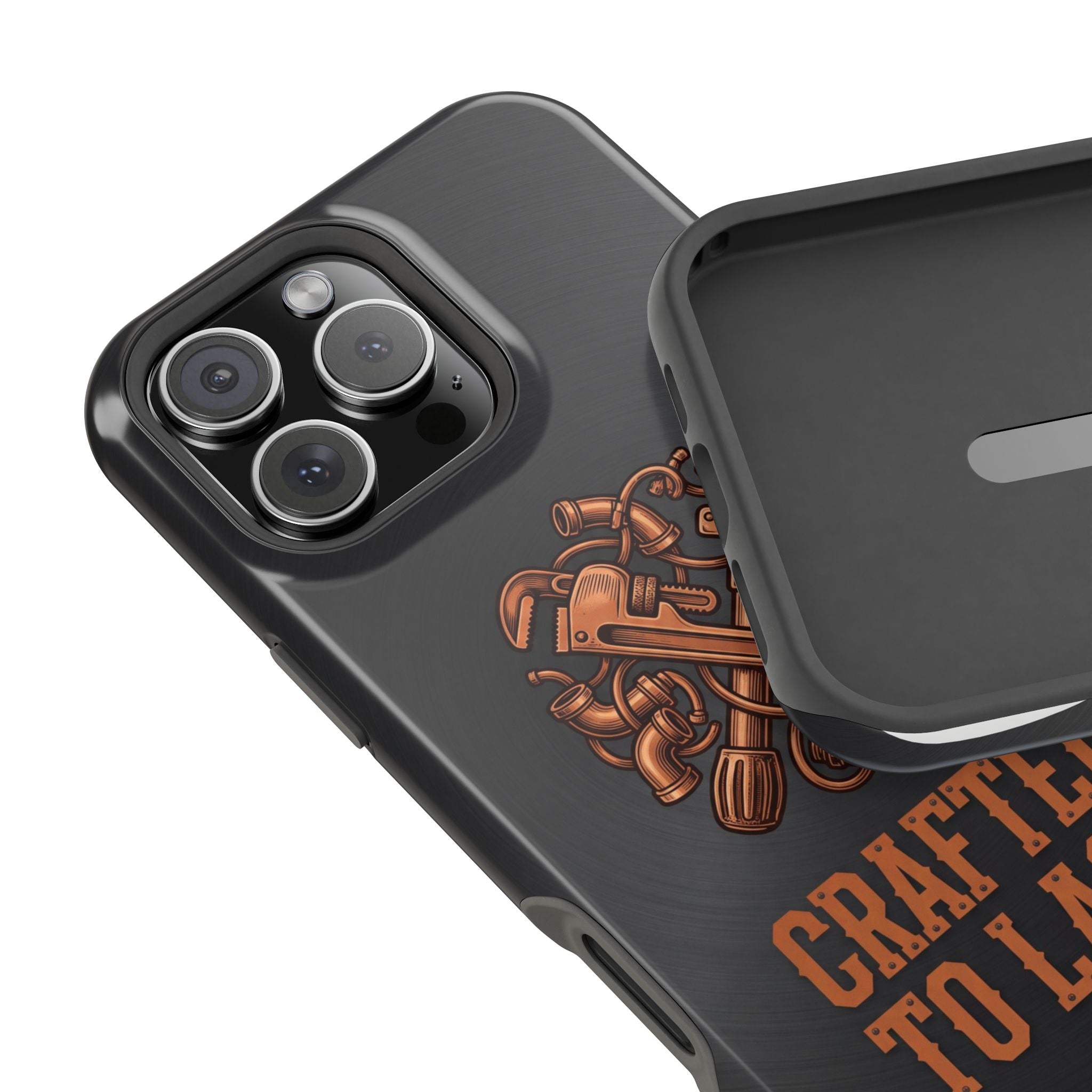 Crafted to Last Phone Case — Crossed Wrenches Wireless Charging Cover
