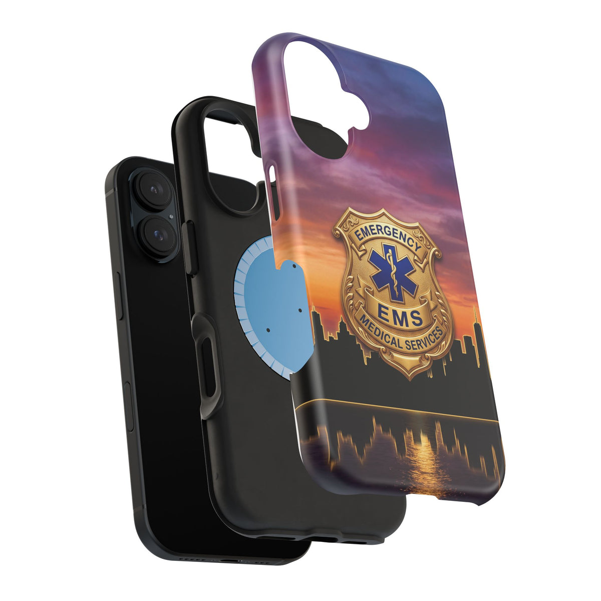EMS Badge Sunset Skyline Phone Case — Magnetic Wireless Charging Cover