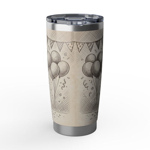 Birthday Dachshund Stainless Tumbler — 20 oz Personalized Travel Mug with Party Design