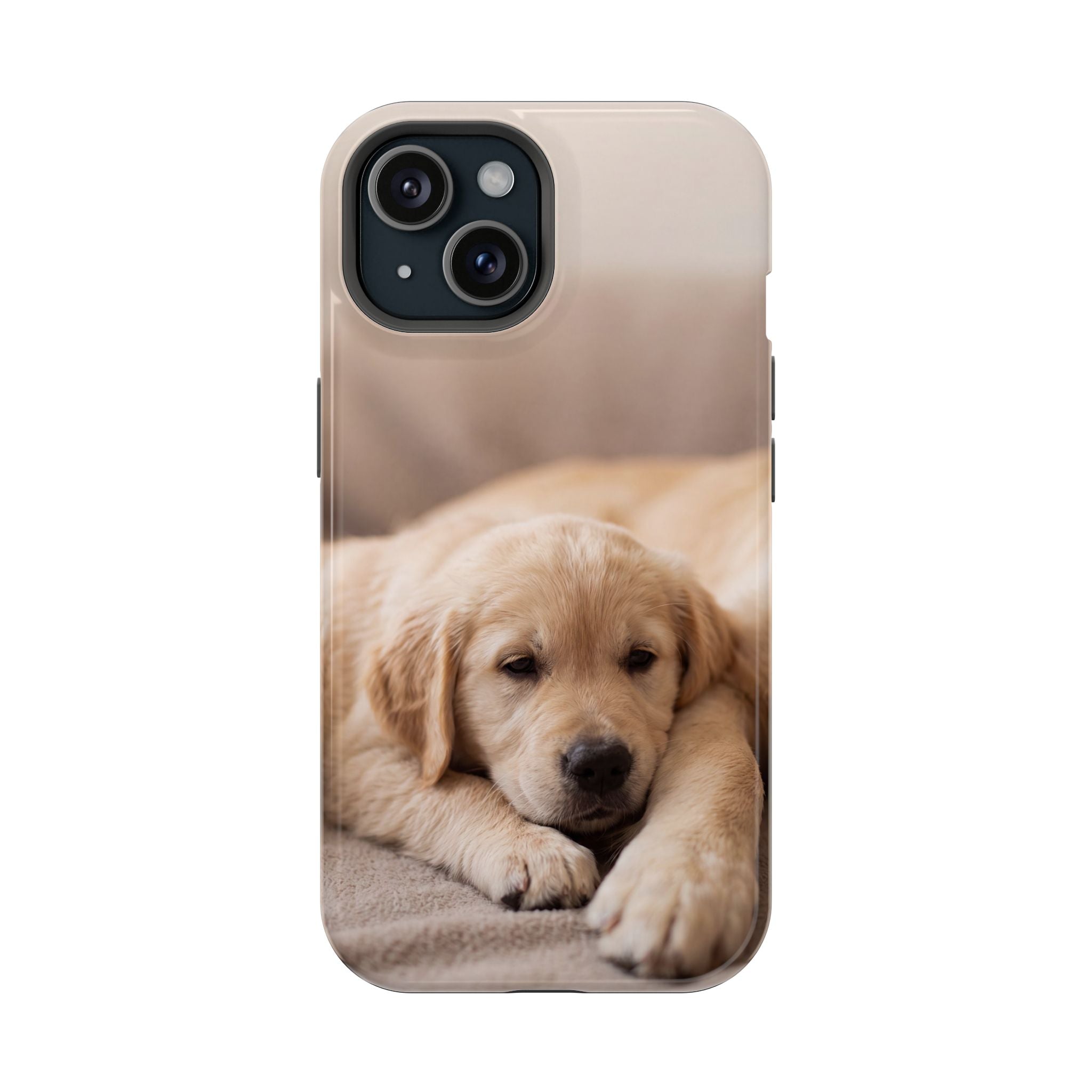 Golden Retriever Puppy Phone Case — Impact-Resistant Wireless Charging Cover