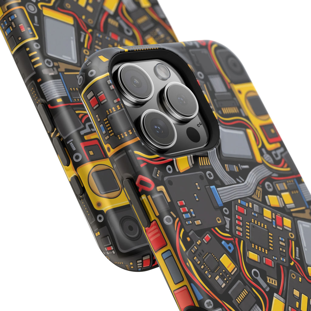 Voltage Board Phone Case — Yellow Circuit Wireless Charging Cover