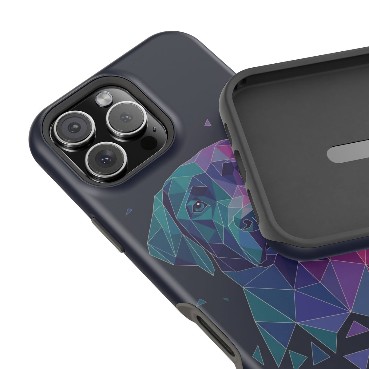 Geometric Labrador Phone Case — Tough Magnetic Case with Wireless Charging
