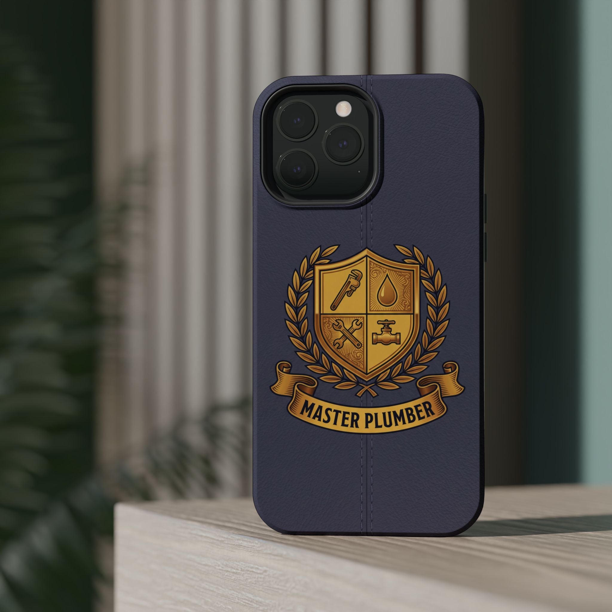 Master Plumber Crest Phone Case — Heraldic Shield Wireless Charging Cover