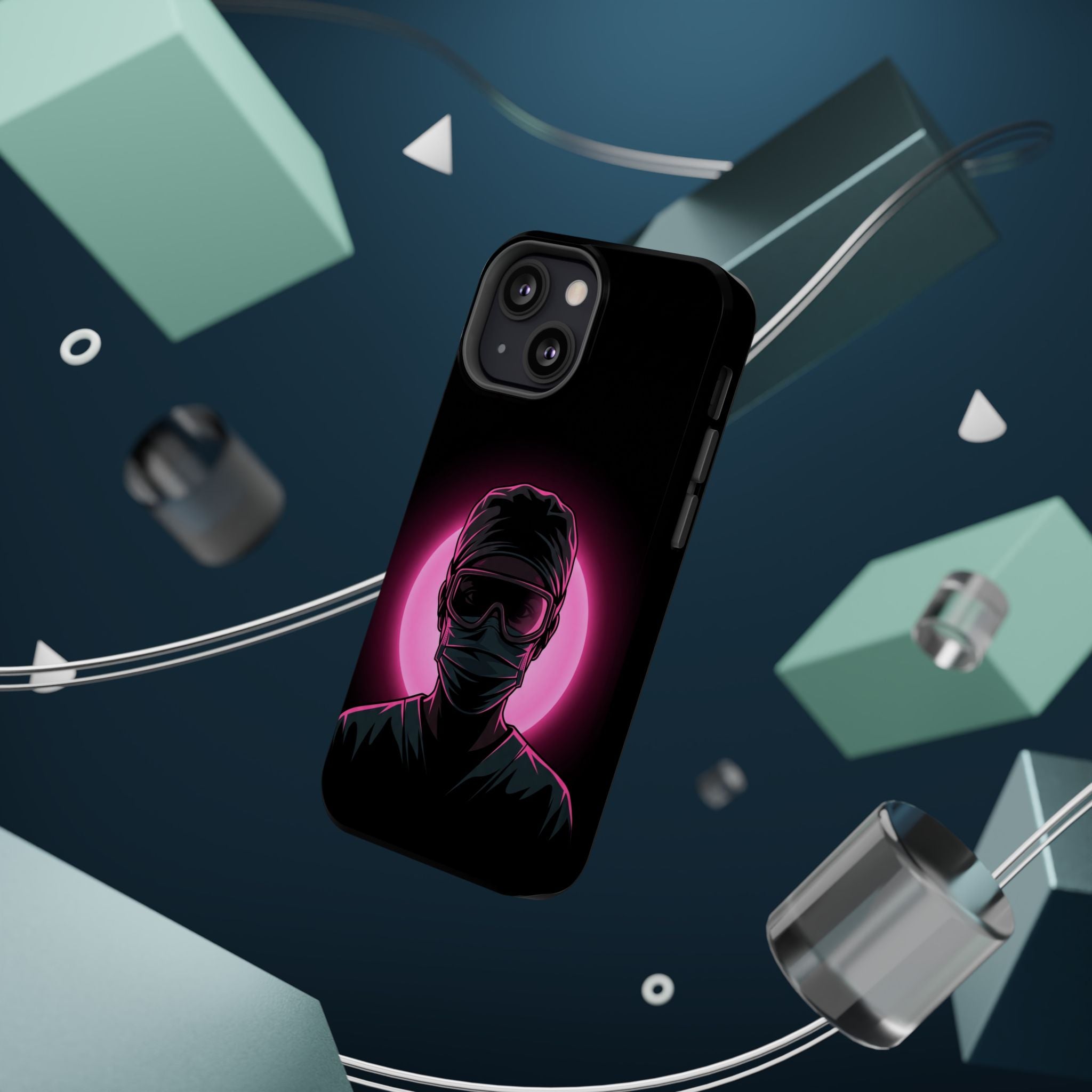 Nurse Portrait Phone Case — Navy Wireless Charging Cover