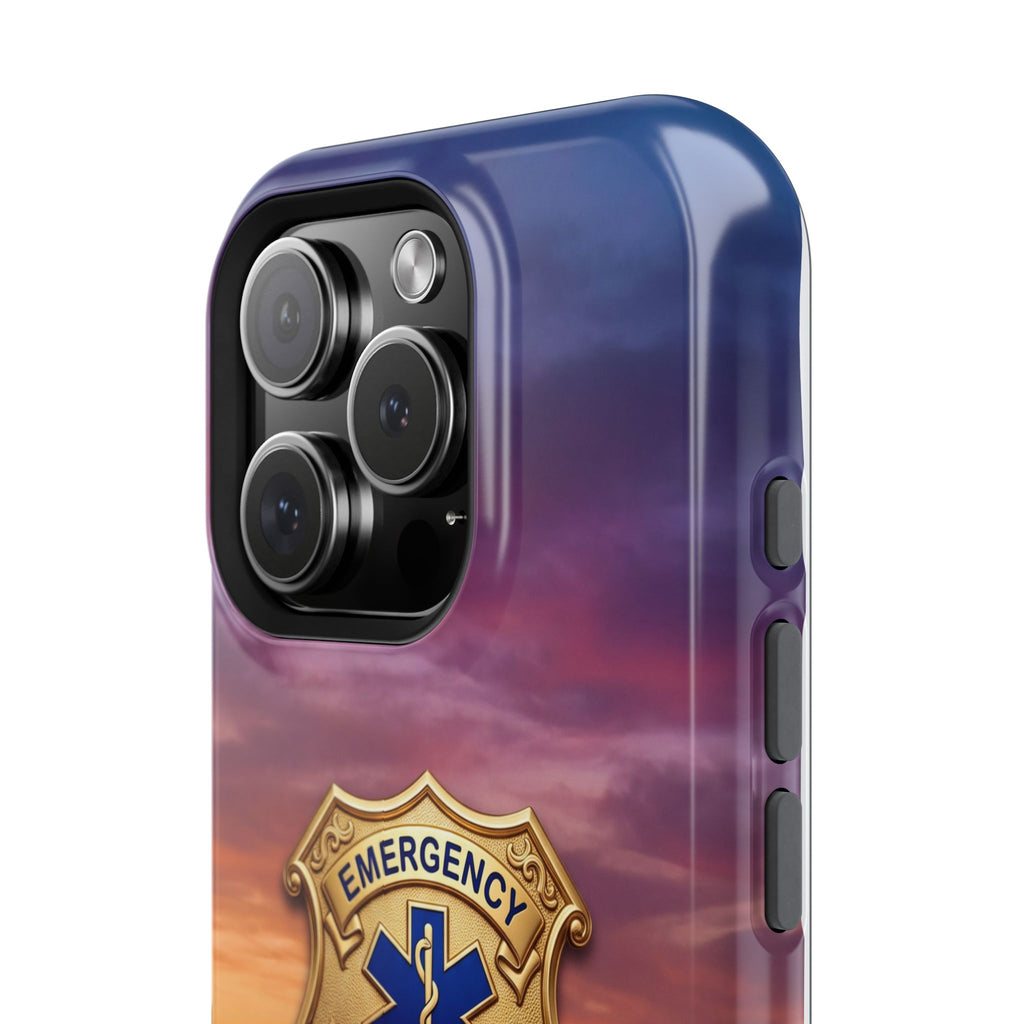 EMS Badge Sunset Skyline Phone Case — Magnetic Wireless Charging Cover