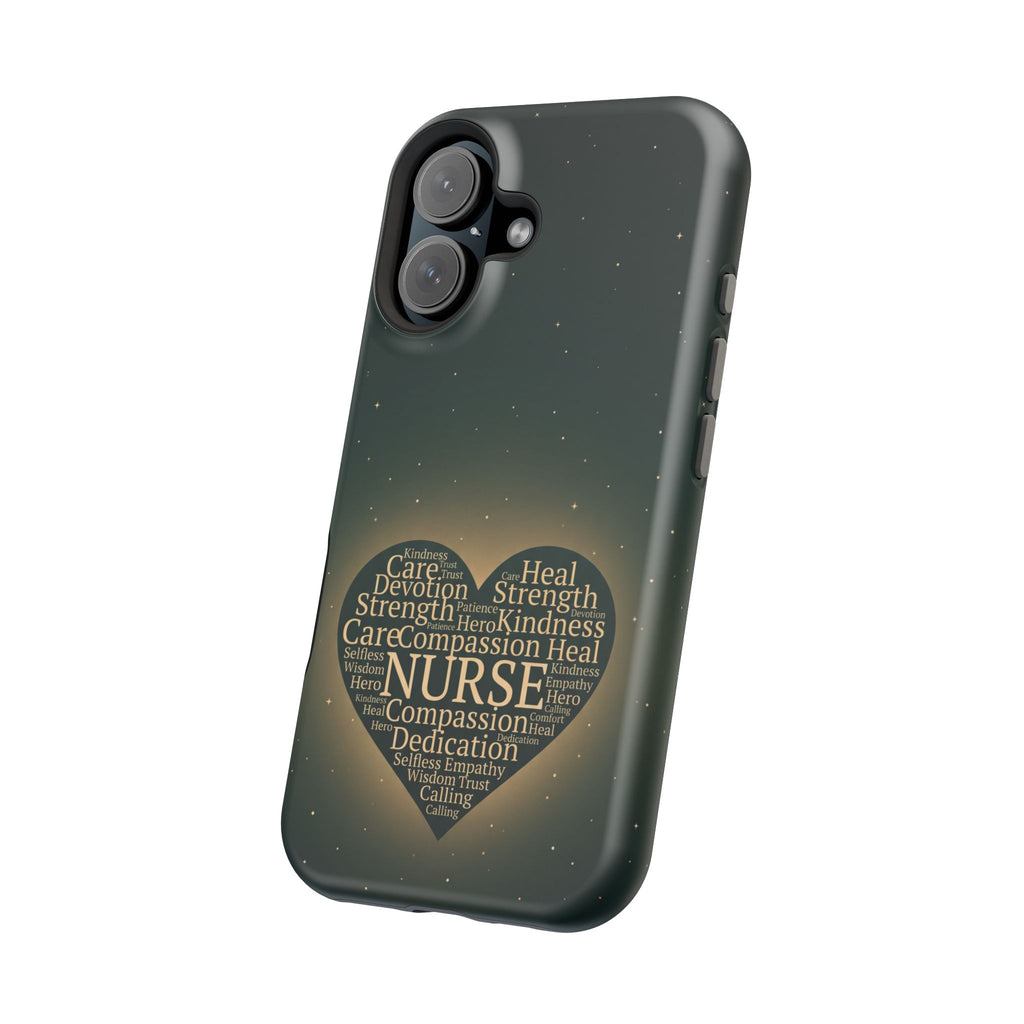 Nurse Heart Word and Art Phone Case — Impact-Resistant Wireless Charging Cover