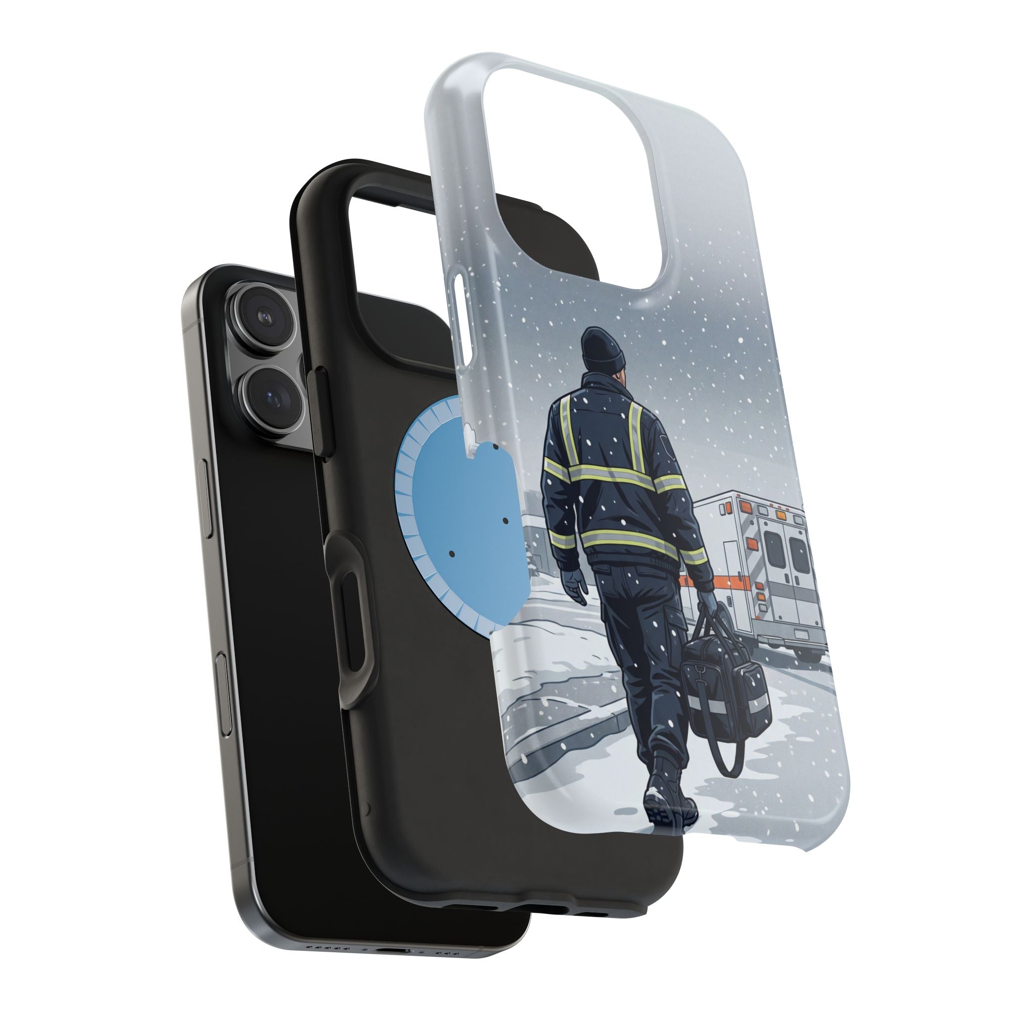 Bold Paramedic/EMT Portrait Phone Case — Magnetic Wireless Charging Cover