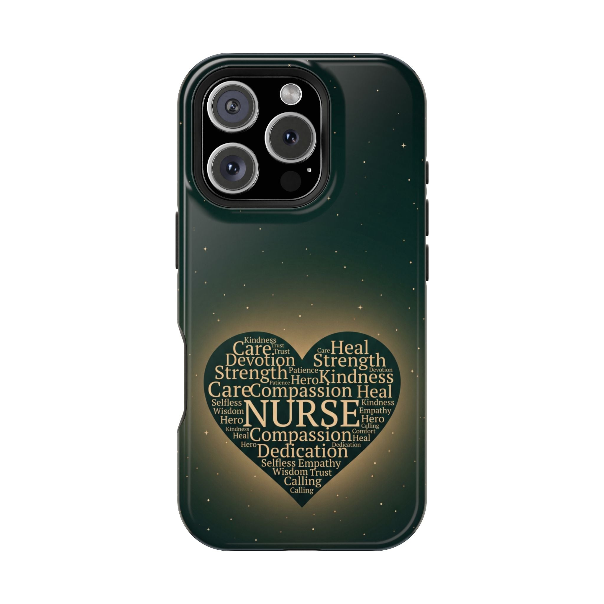Nurse Heart Word and Art Phone Case — Impact-Resistant Wireless Charging Cover