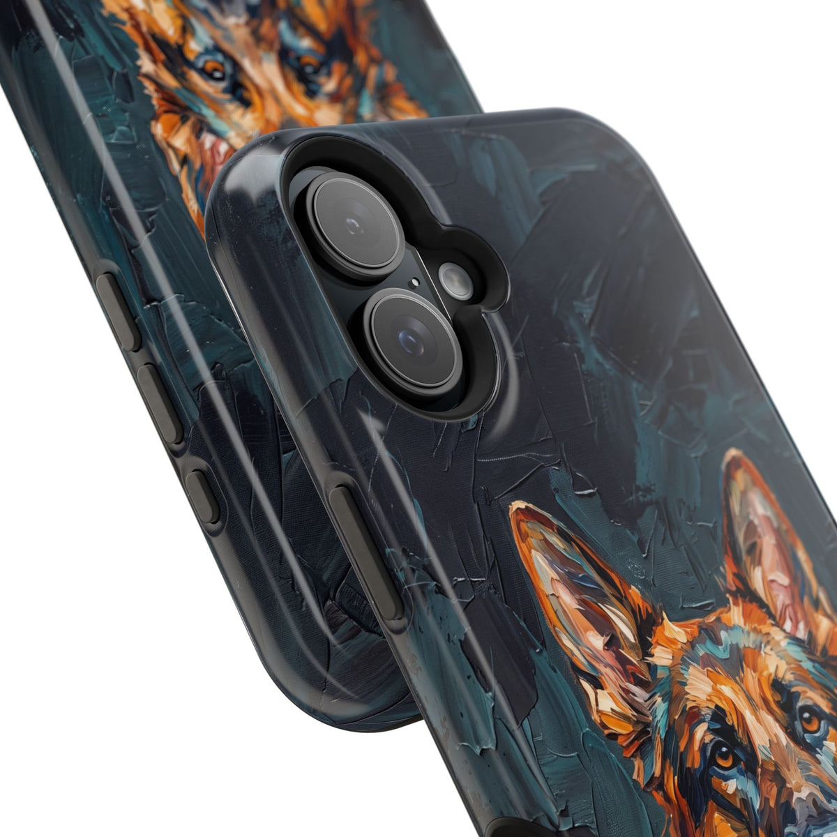 German Shepherd Phone Case | Palette Knife Painting Art — Tough Magnetic Case with Wireless Charging