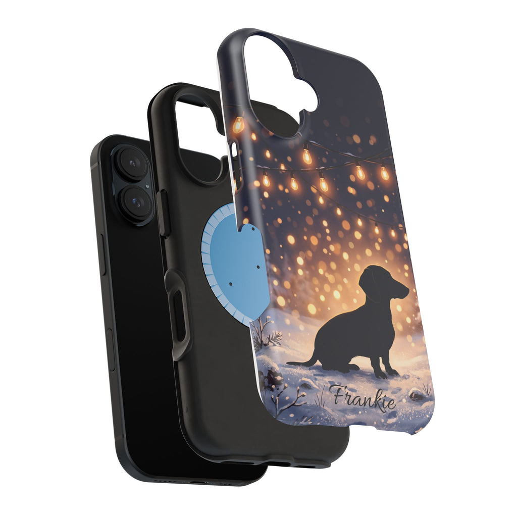Personalized Dachshund Golden Sparks Phone Case — Wireless Charging Cover