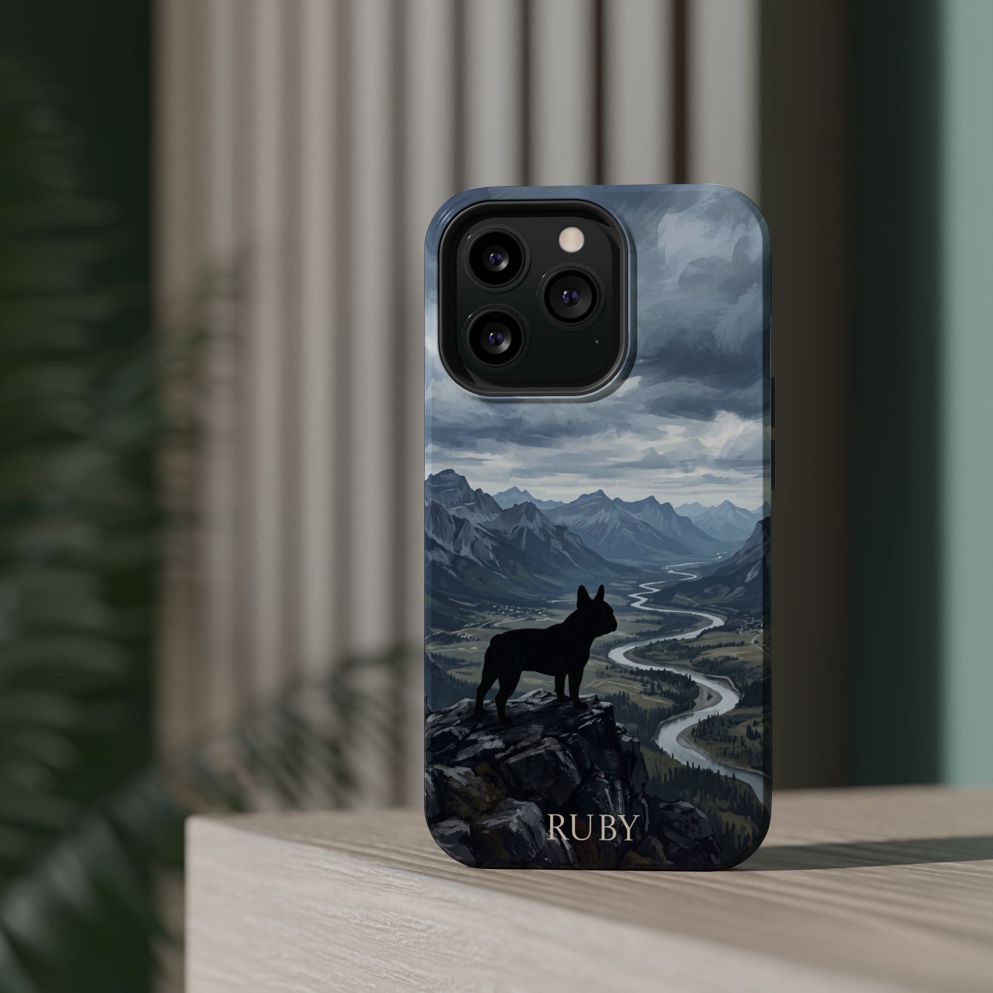 Personalized French Bulldog Mountain Valley Phone Case — Wireless Charging Cover