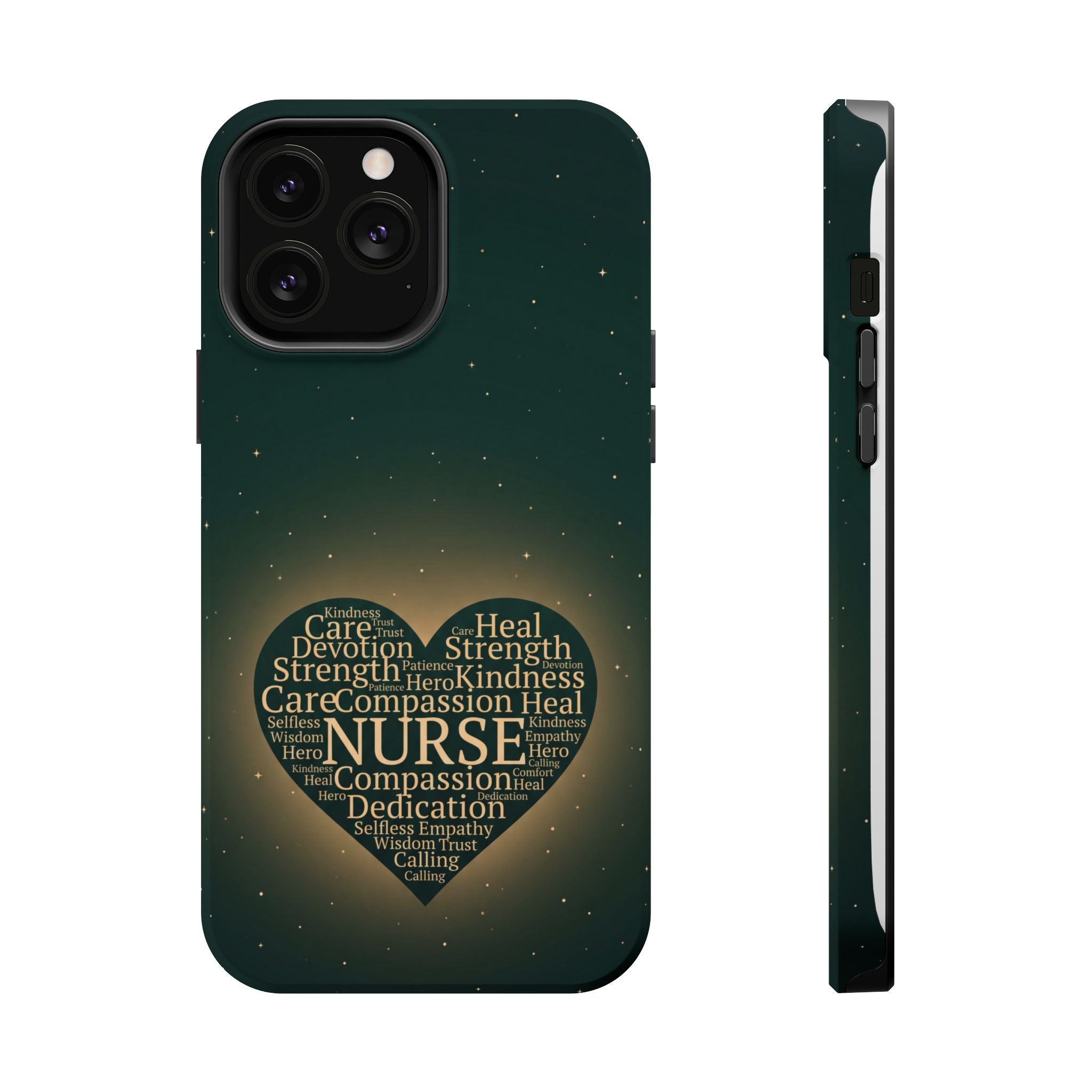 Nurse Heart Word and Art Phone Case — Impact-Resistant Wireless Charging Cover