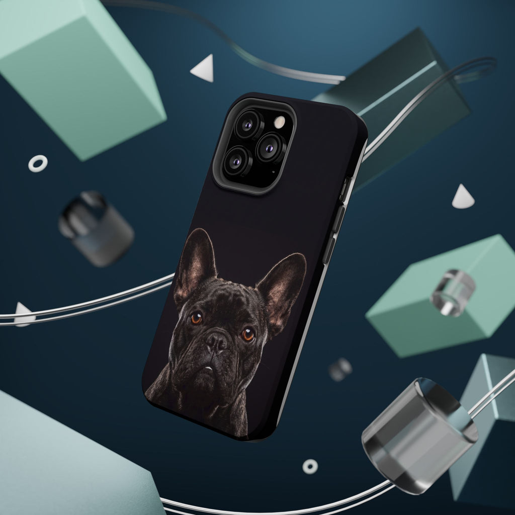 Black French Bulldog Phone Case — Impact-Resistant Wireless Charging Cover