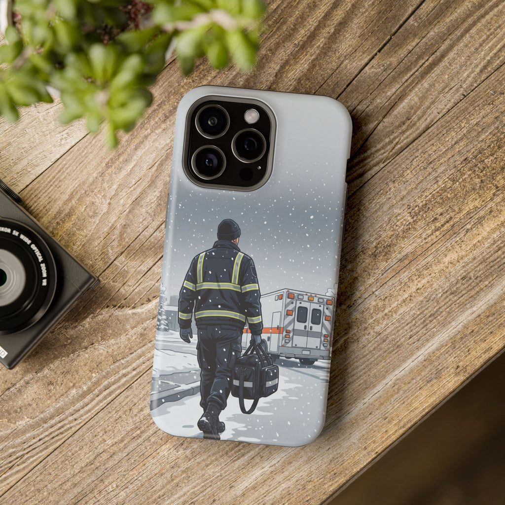 Bold Paramedic/EMT Portrait Phone Case — Magnetic Wireless Charging Cover