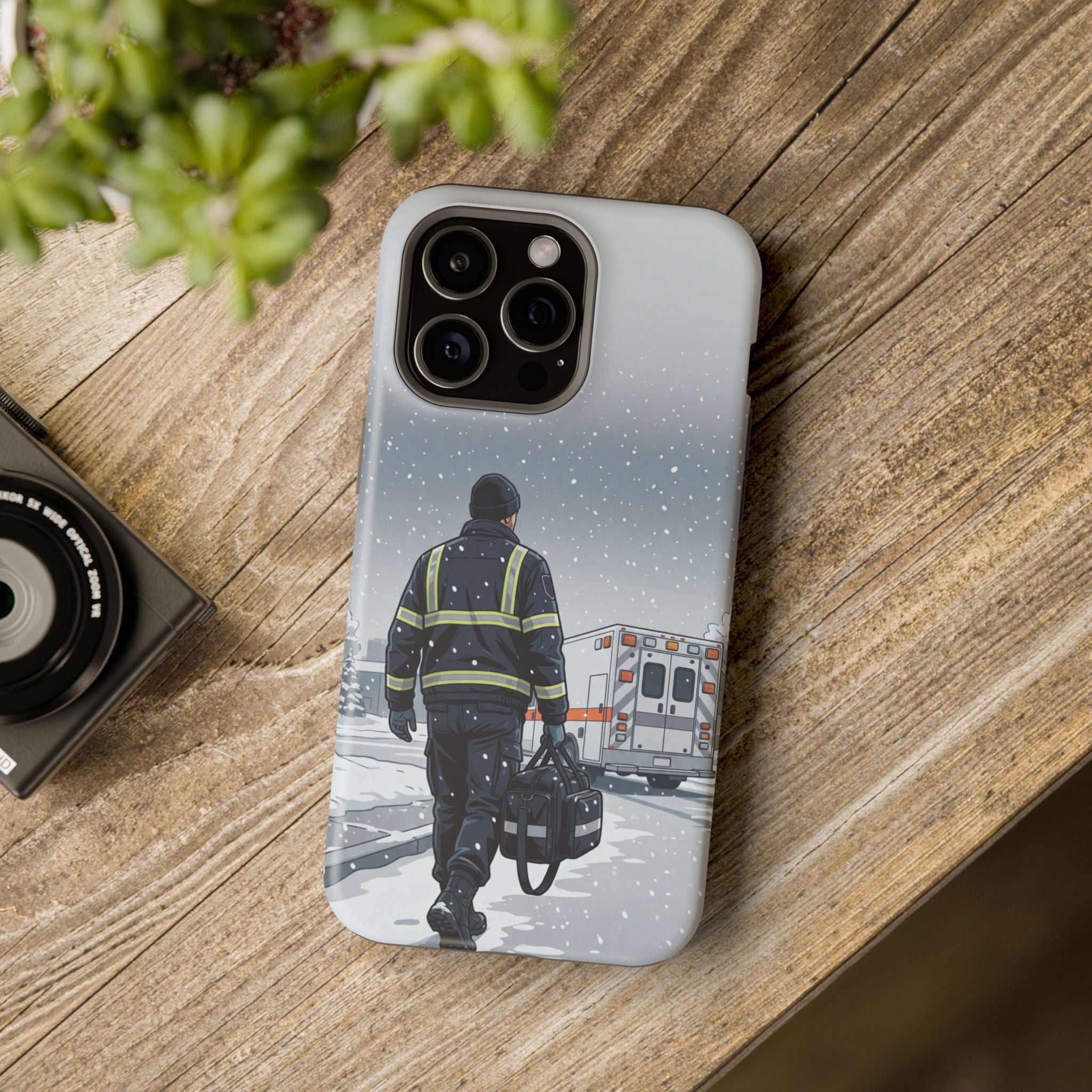 Bold Paramedic/EMT Portrait Phone Case — Magnetic Wireless Charging Cover