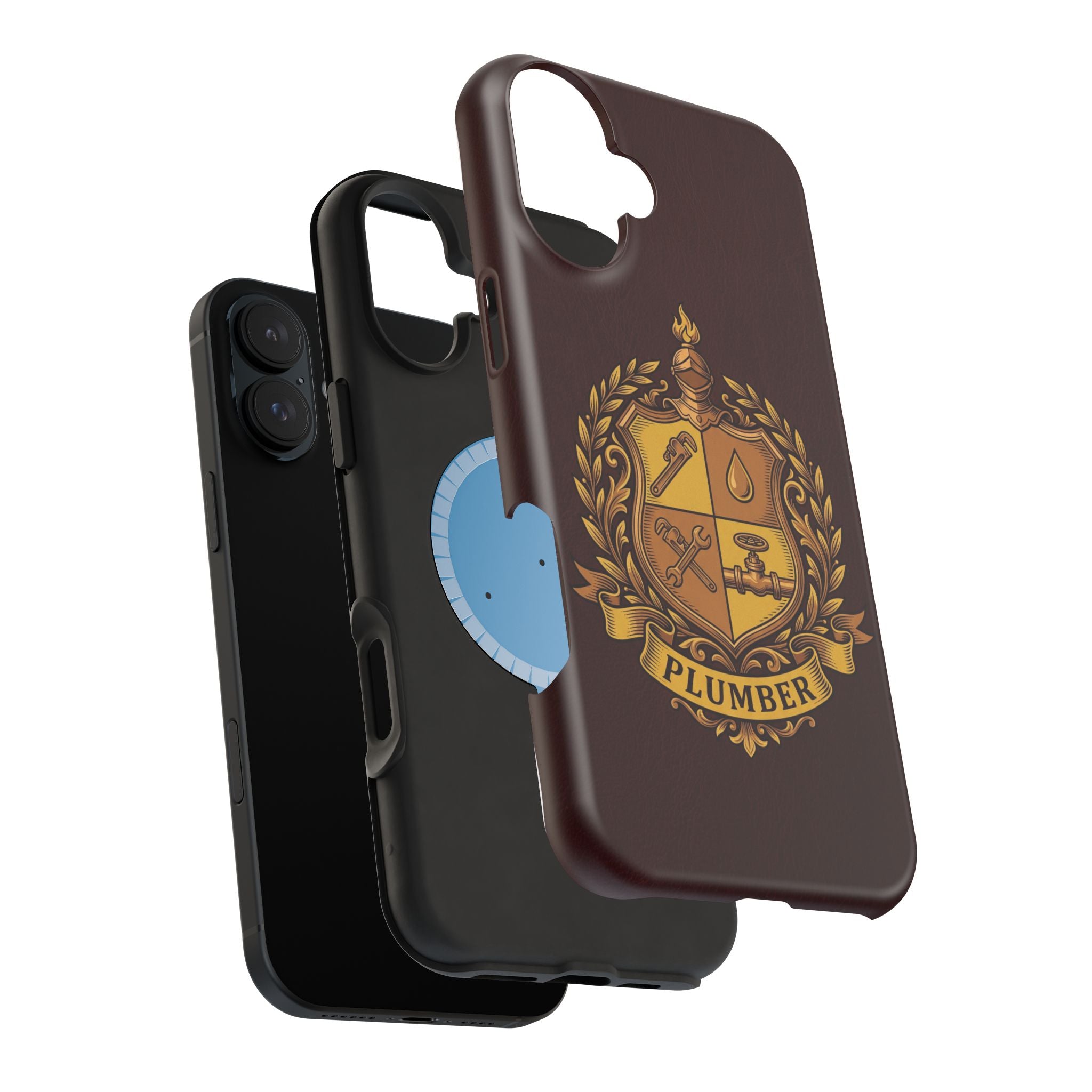 Plumber Crest Phone Case — Heraldic Shield Wireless Charging Cover