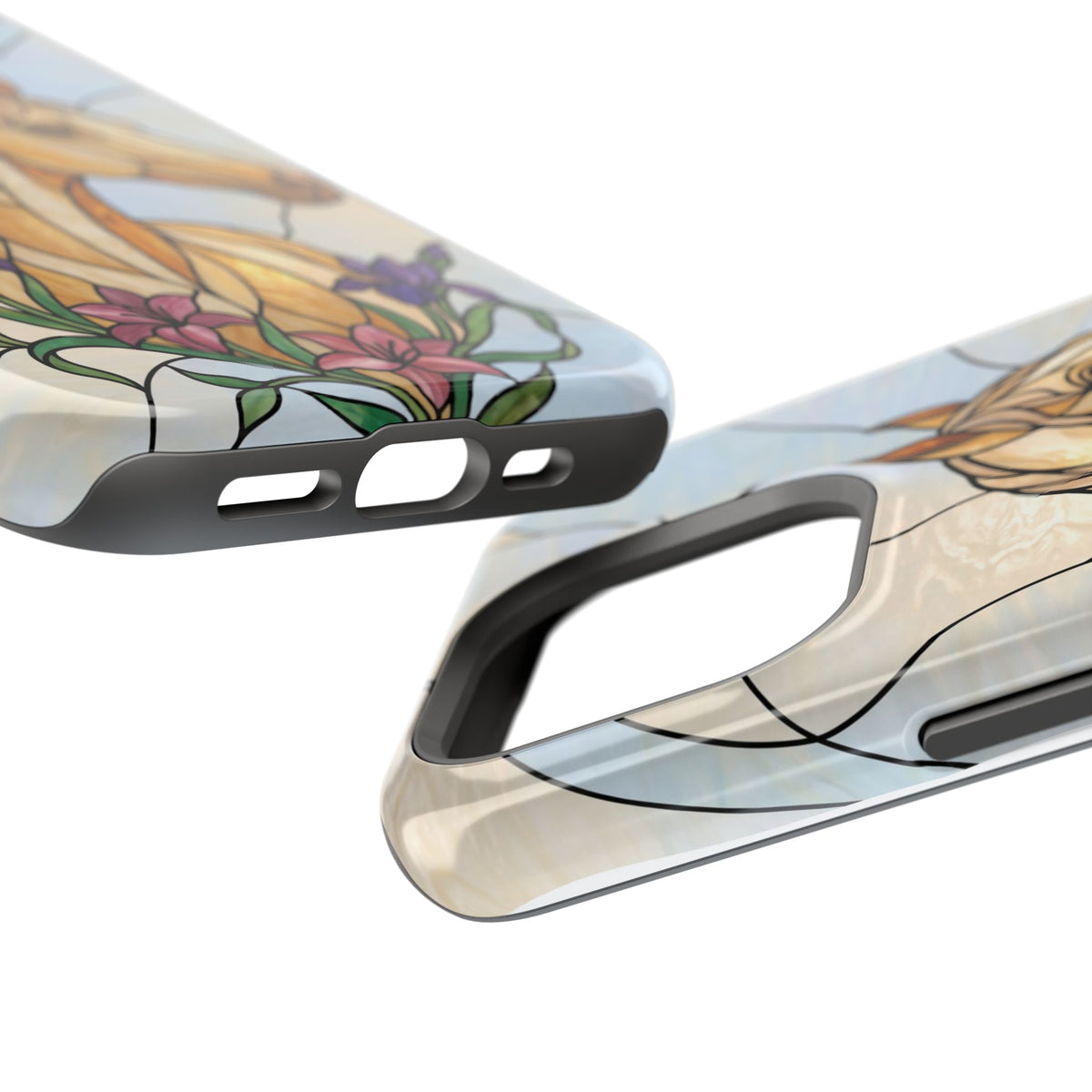 Floral Stained Glass Horse Phone Case — Tough Magnetic Case with Wireless Charging