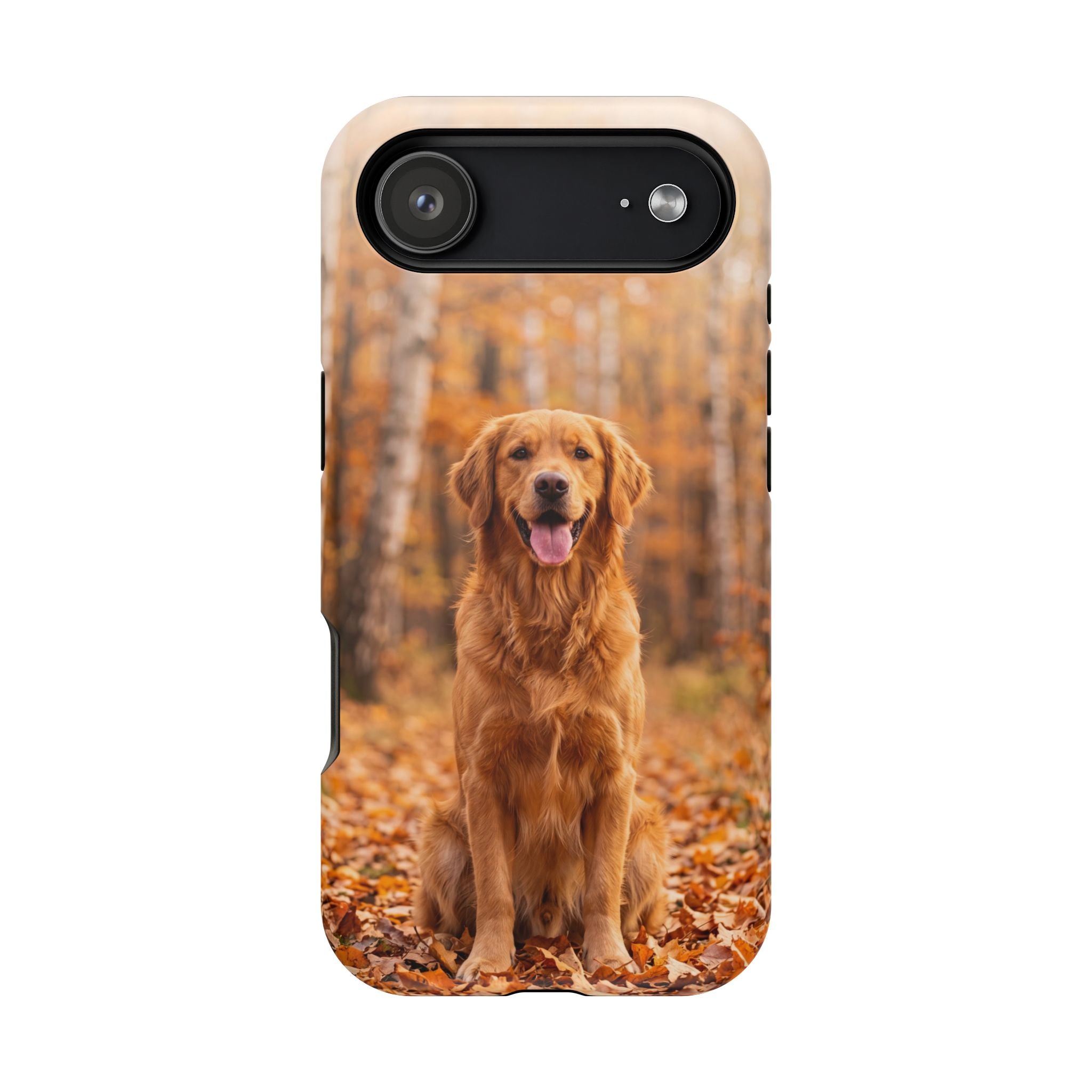 Autumn Golden Retriever Phone Case — Impact-Resistant Wireless Charging Cover