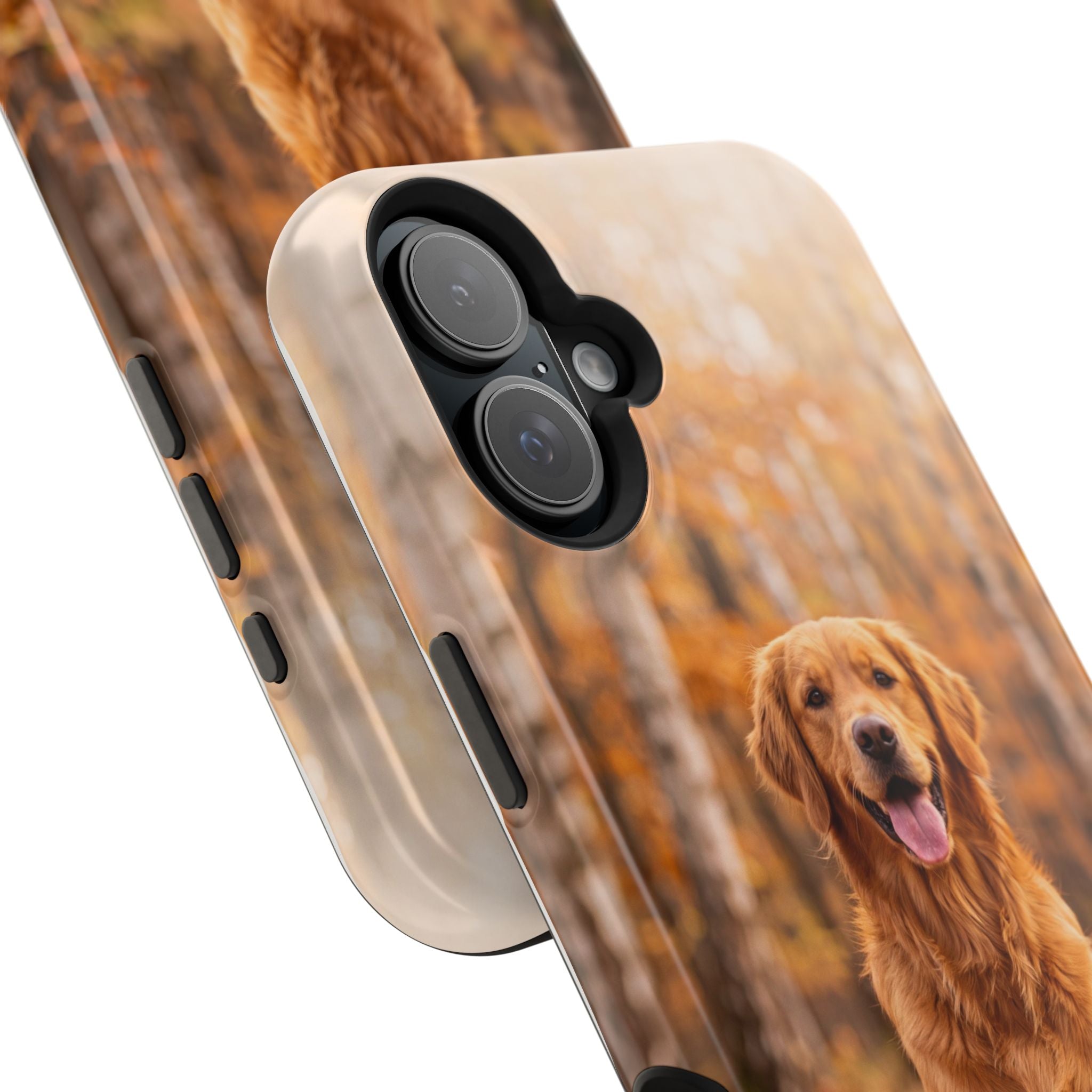 Autumn Golden Retriever Phone Case — Impact-Resistant Wireless Charging Cover